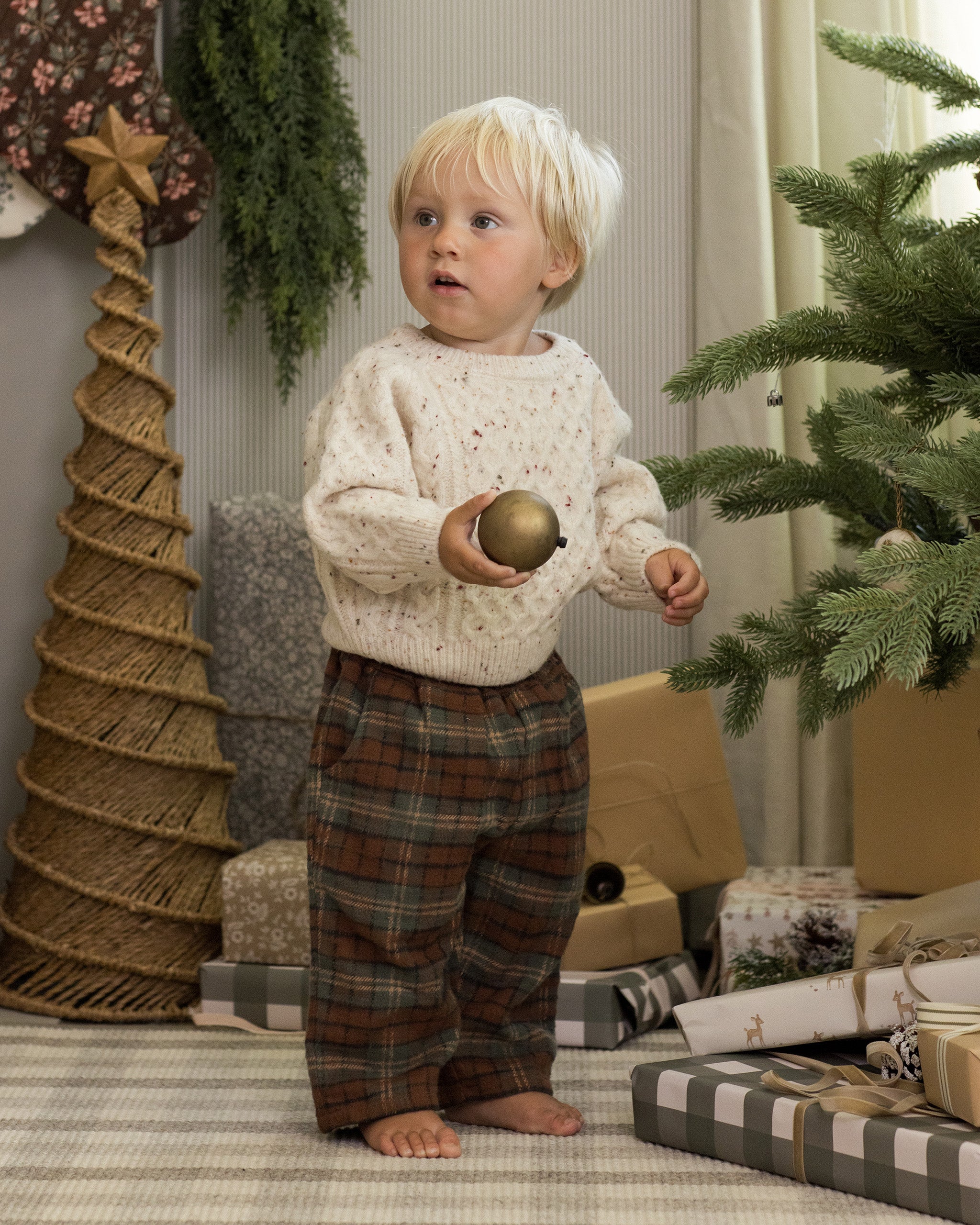 Cable Knit Sweater || Natural Speckled