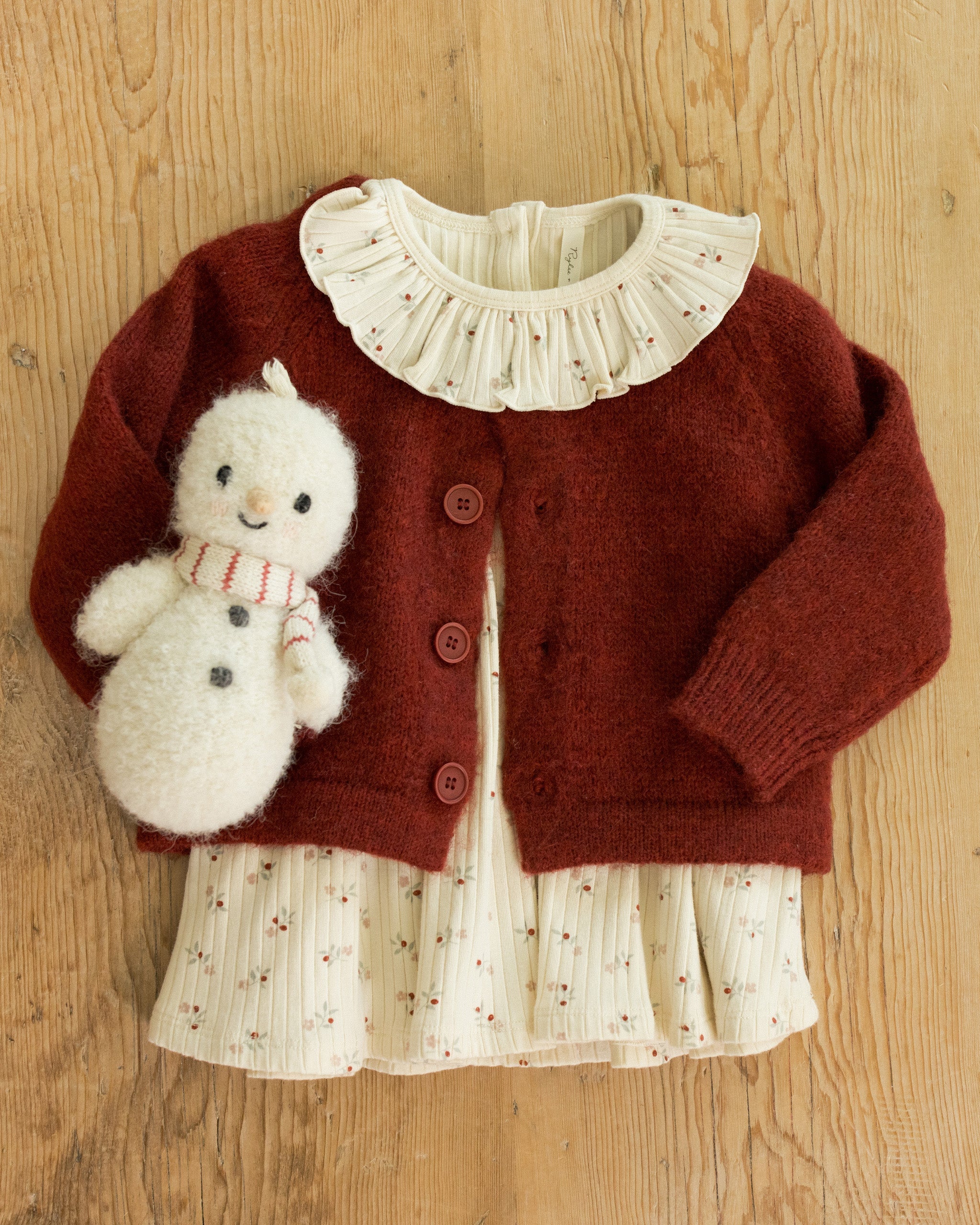 Ruffle Collar Dress || Natural Ditsy