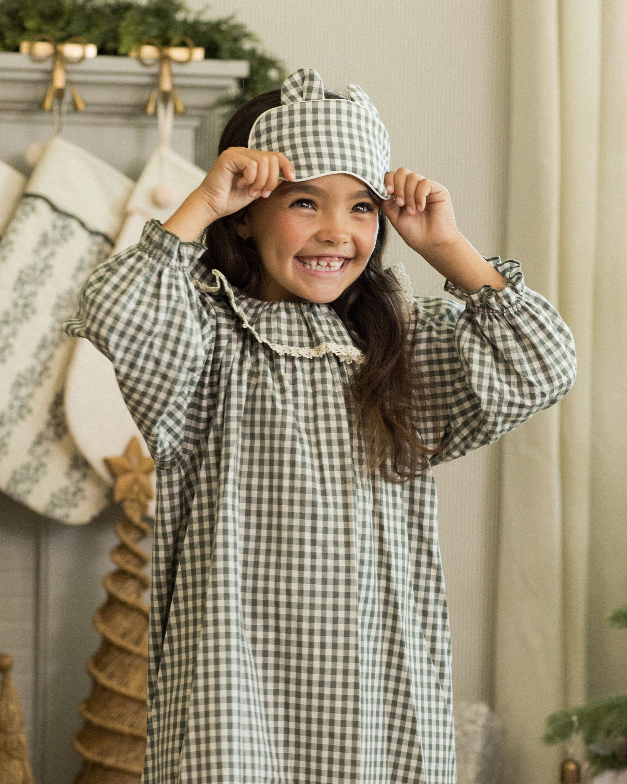 Girl's Nightgown || Evergreen Gingham