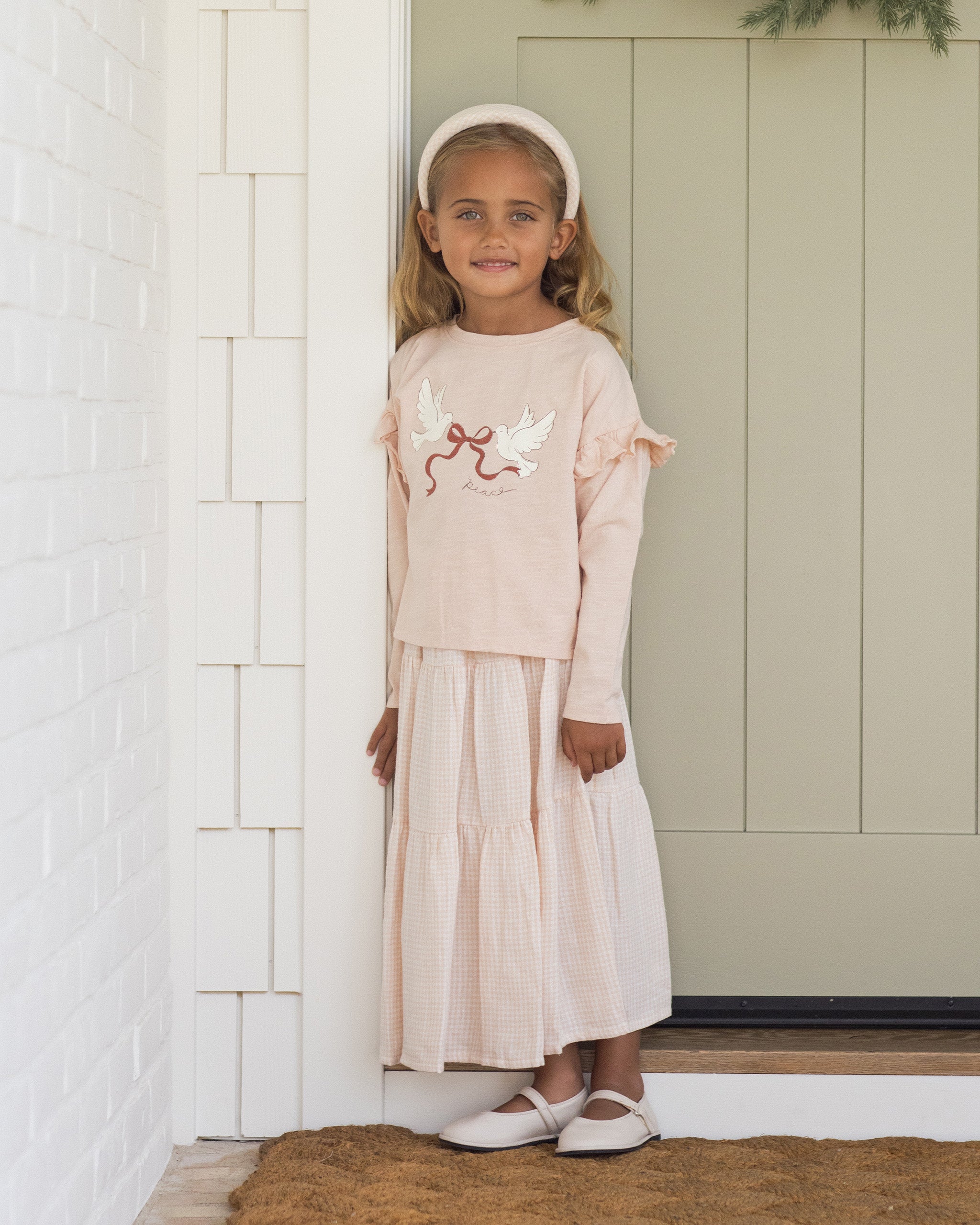 Ruffle Long Sleeve Tee || Peace
