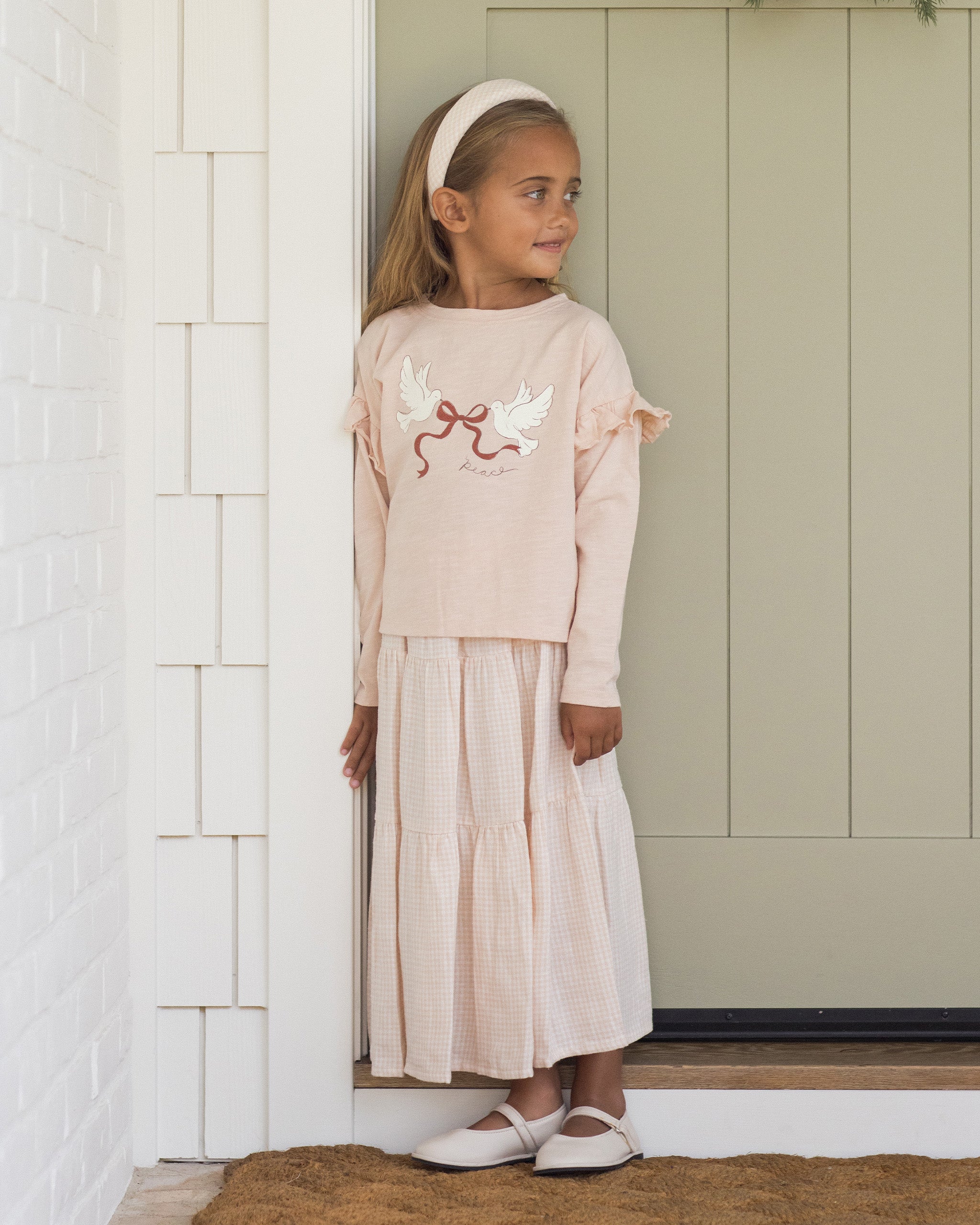Ruffle Long Sleeve Tee || Peace