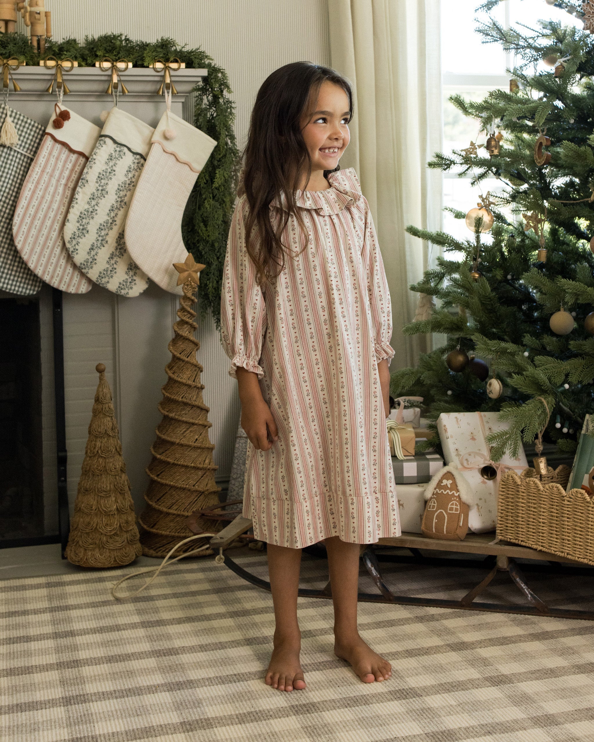 Girl's Nightgown || Candy Cane Stripe