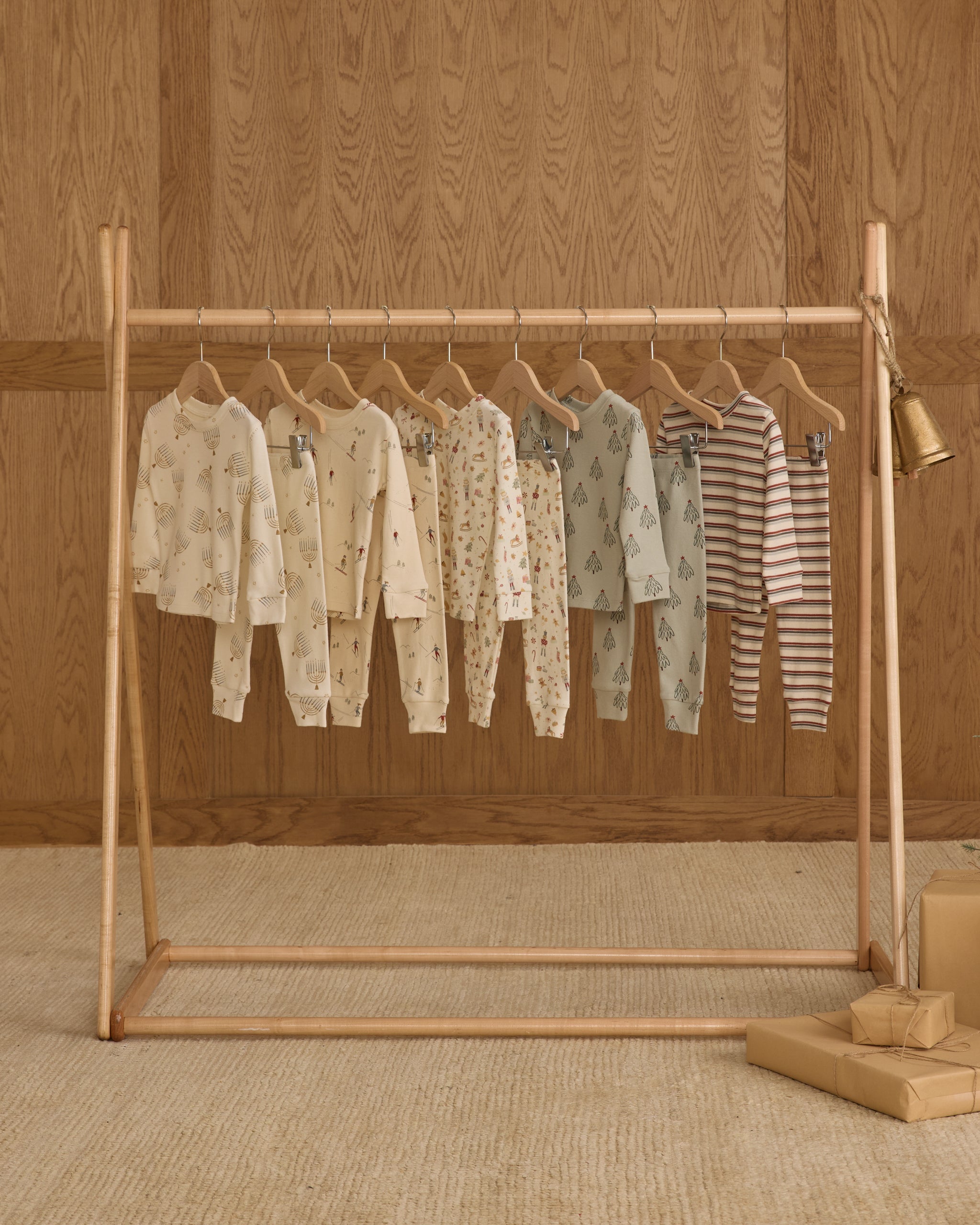 Organic Long Sleeve Pajama Set || Holiday Stripe