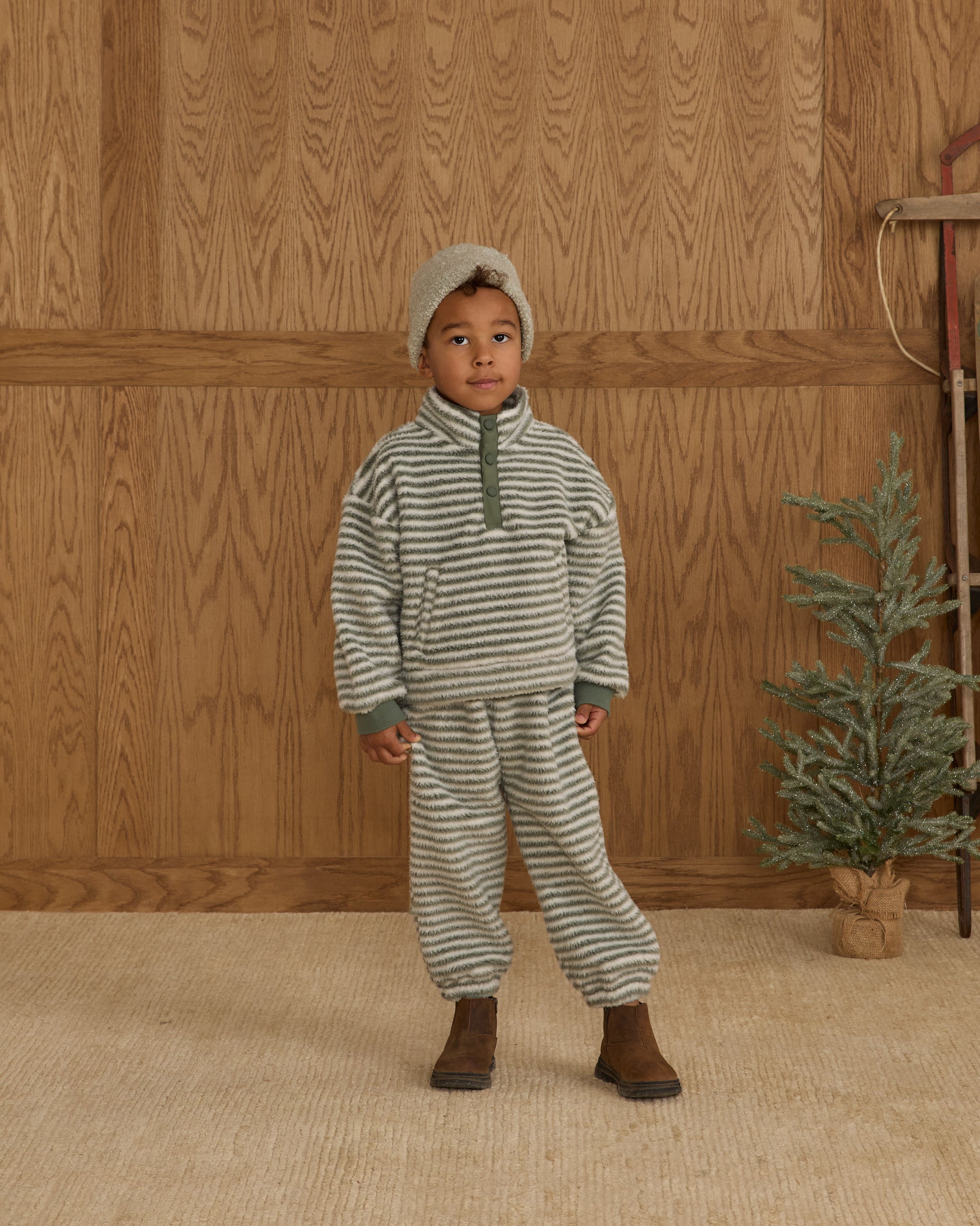 Relaxed Sweatpant || Evergreen Stripe