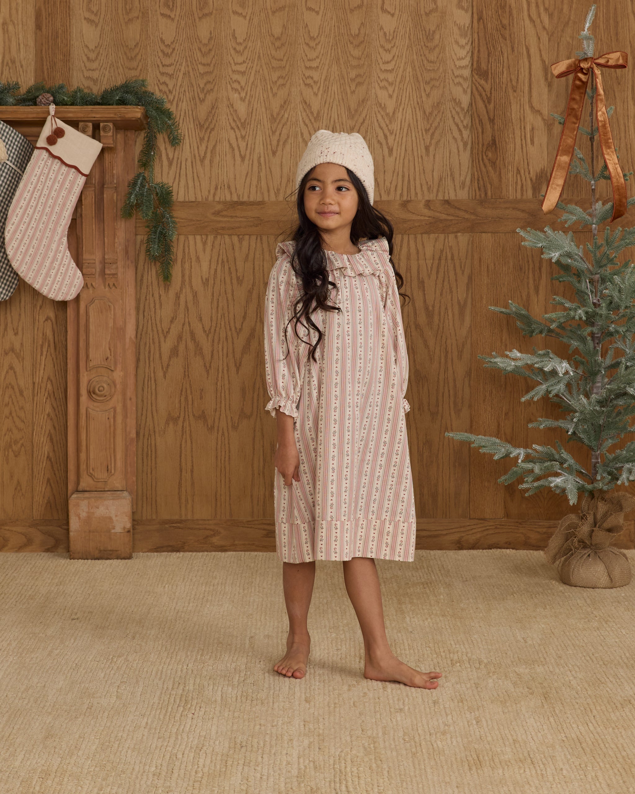 Girl's Nightgown || Candy Cane Stripe
