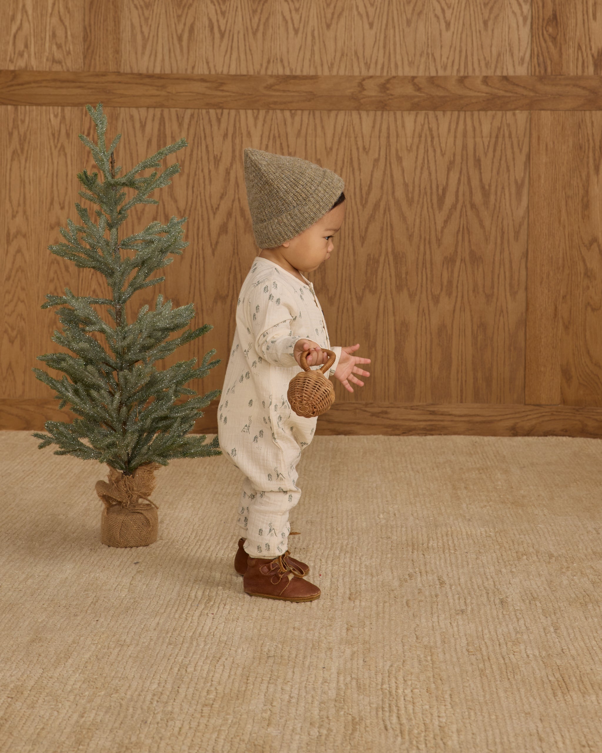 Long Sleeve Woven Jumpsuit || Woods