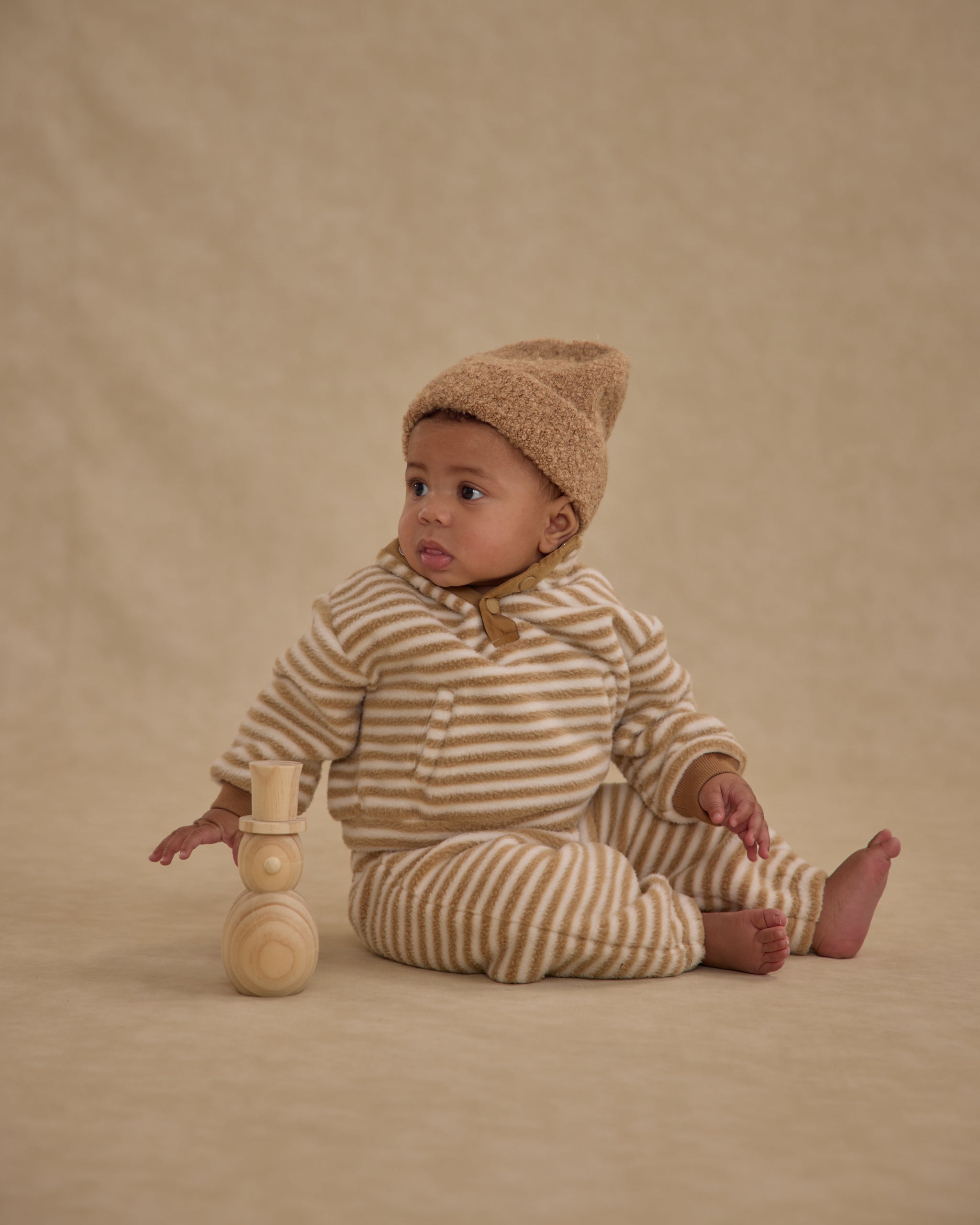 Relaxed Sweatpant || Toffee Stripe
