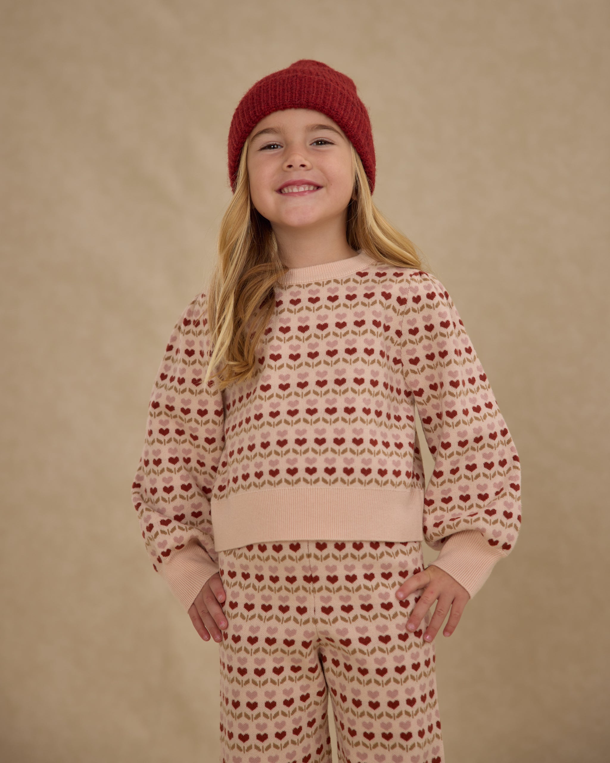 Jacquard Knit Set || Ruby Hearts