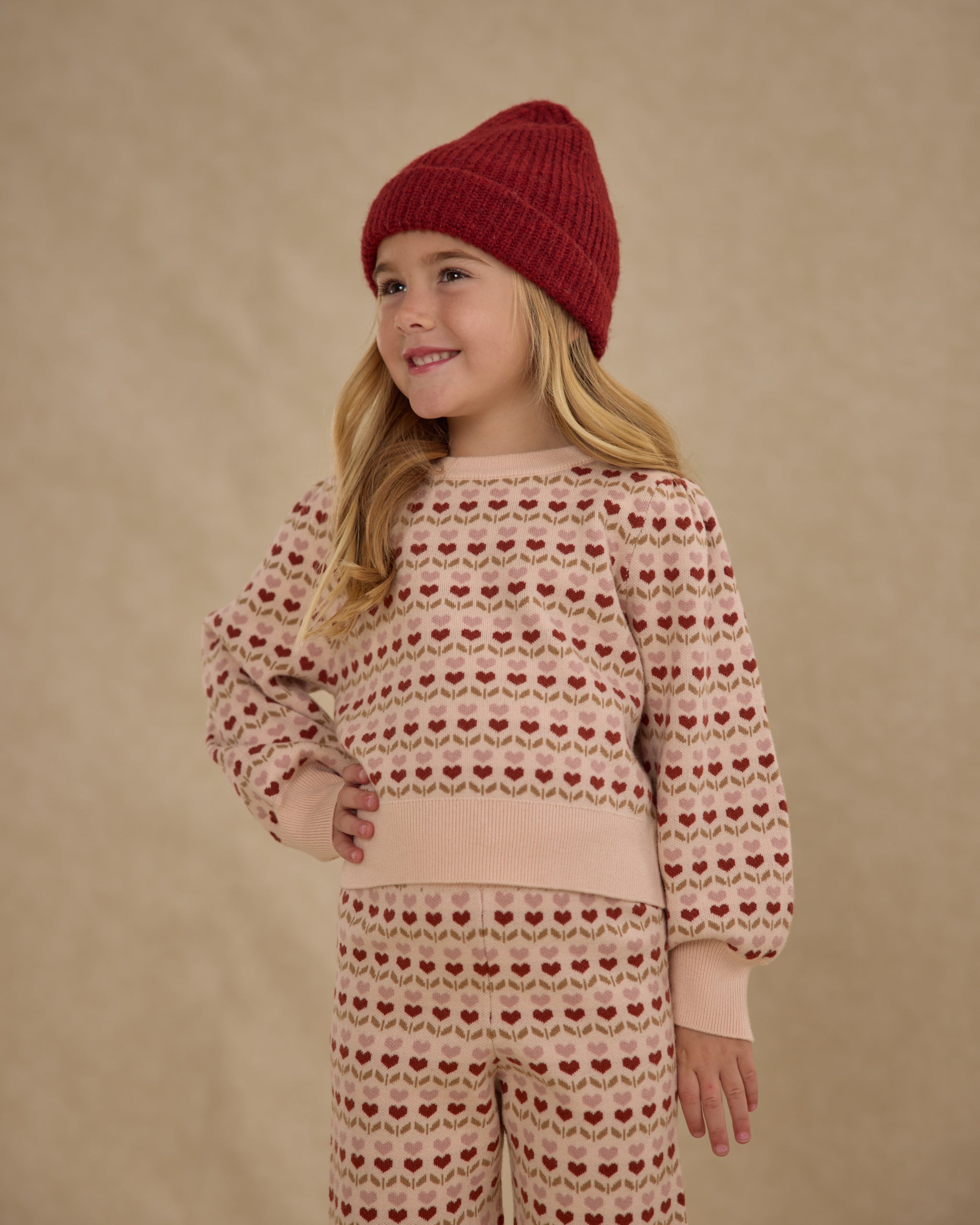 Jacquard Knit Set || Ruby Hearts
