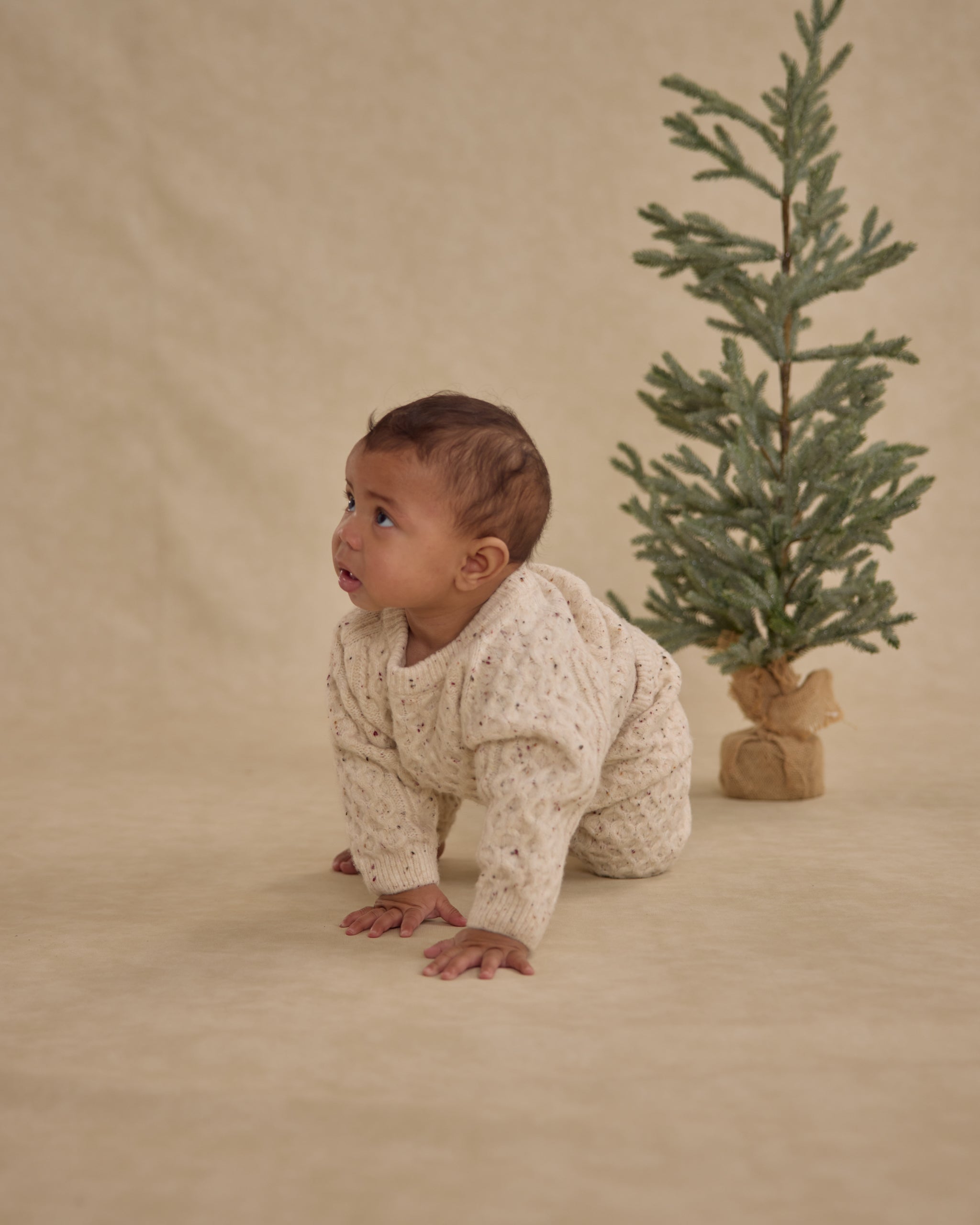 Cable Knit Sweater || Natural Speckled