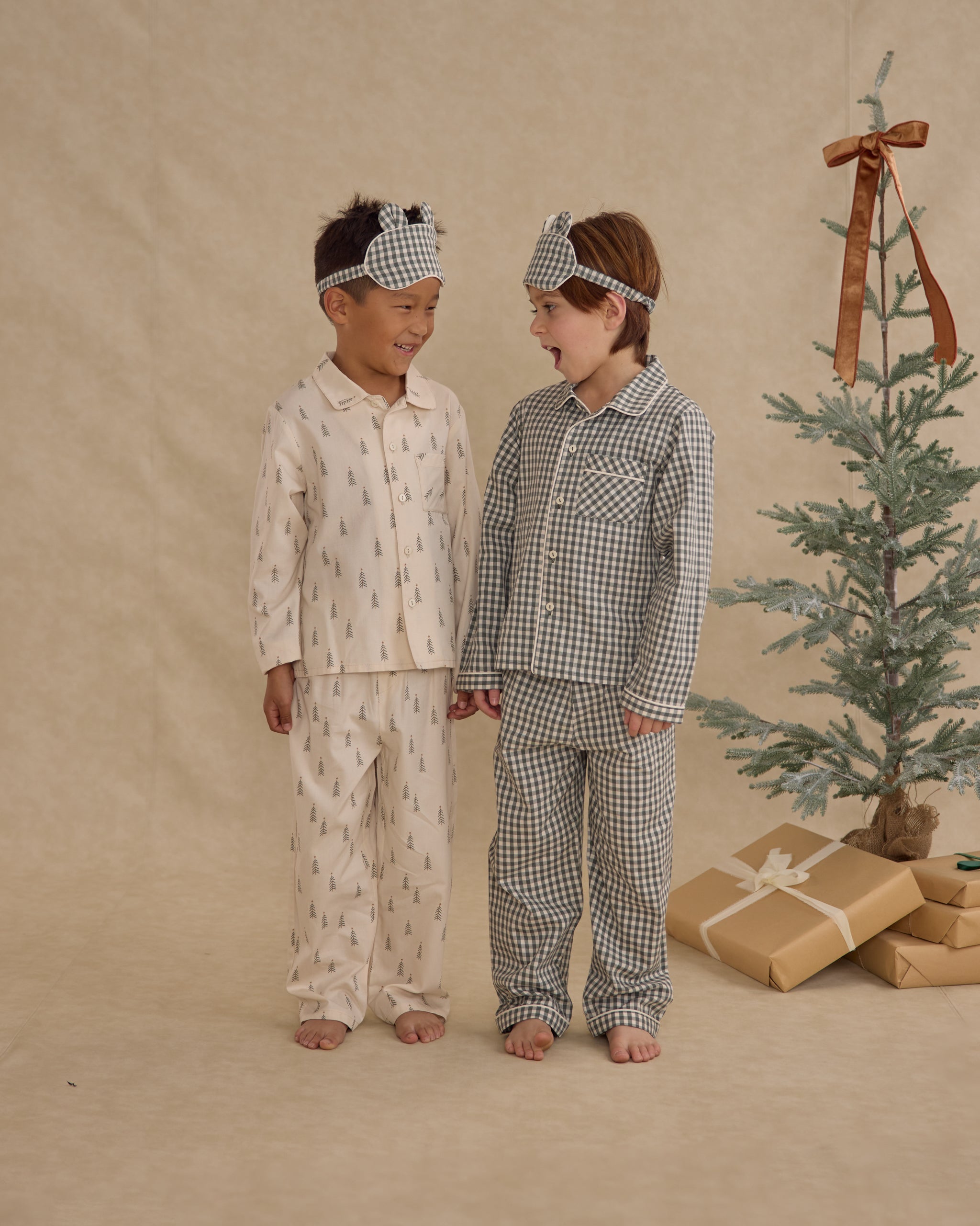 Long Sleeve Pajamas || Evergreen Gingham