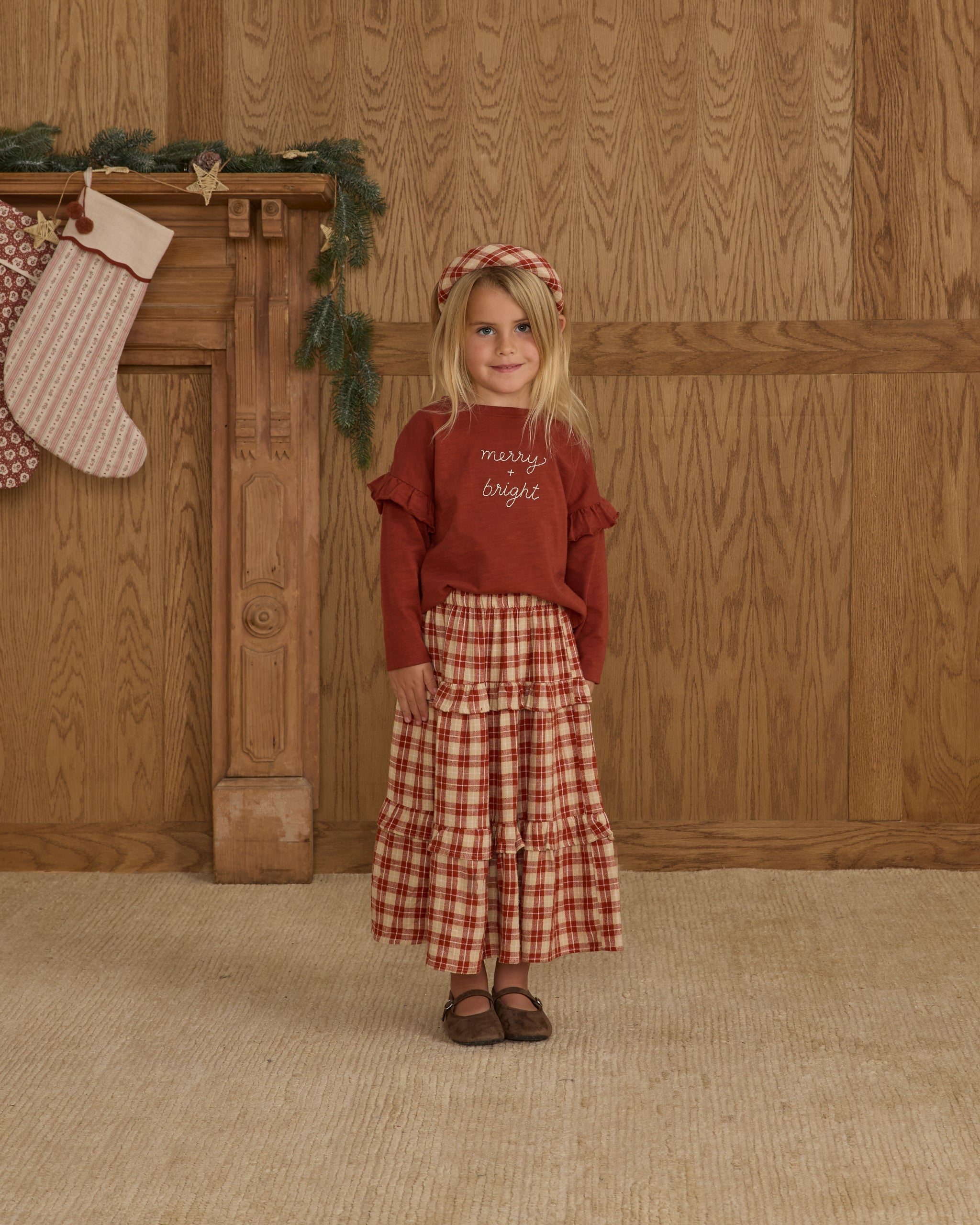 Padded Headband || Red Plaid