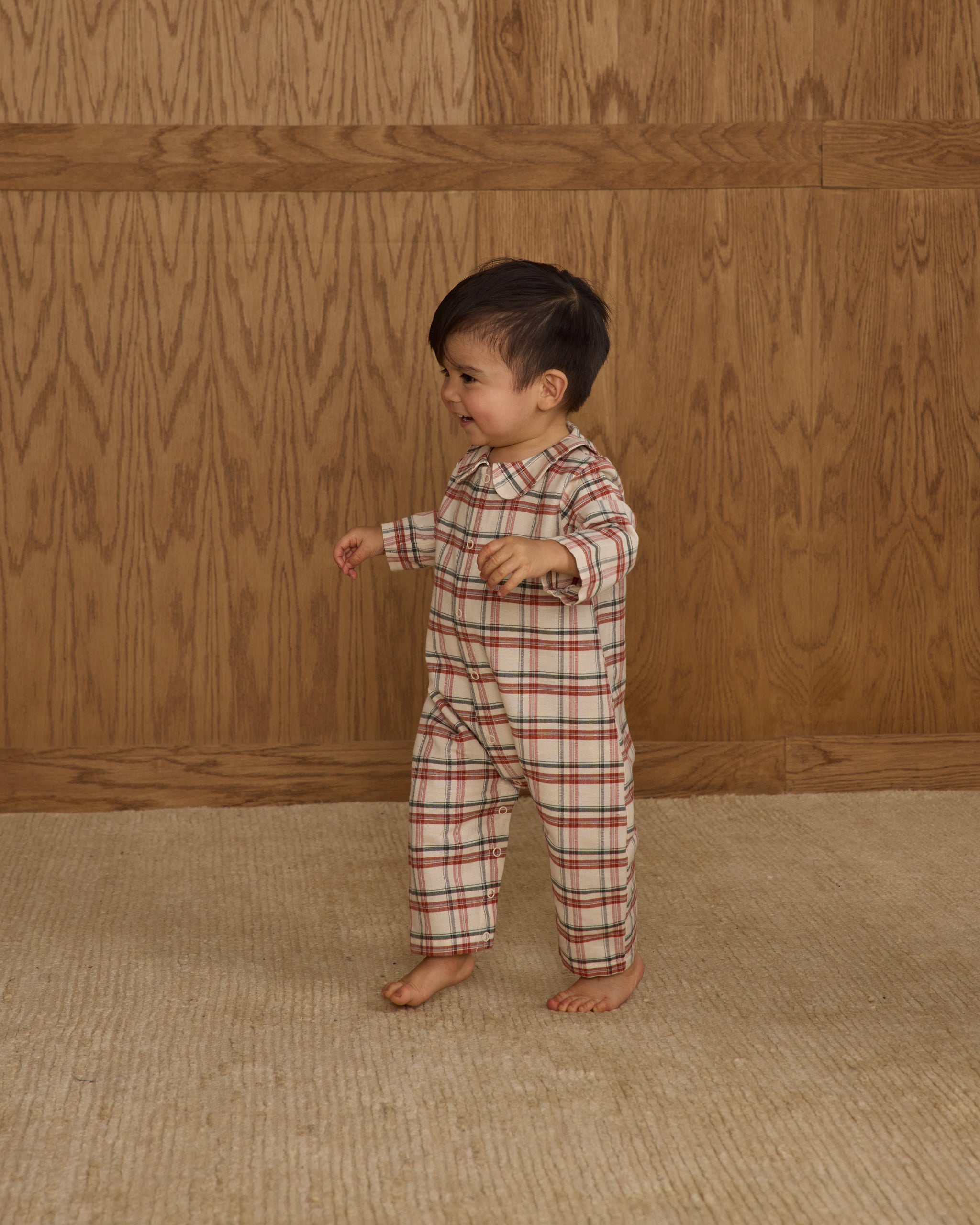 Baby Pajama Romper || Holiday Flannel