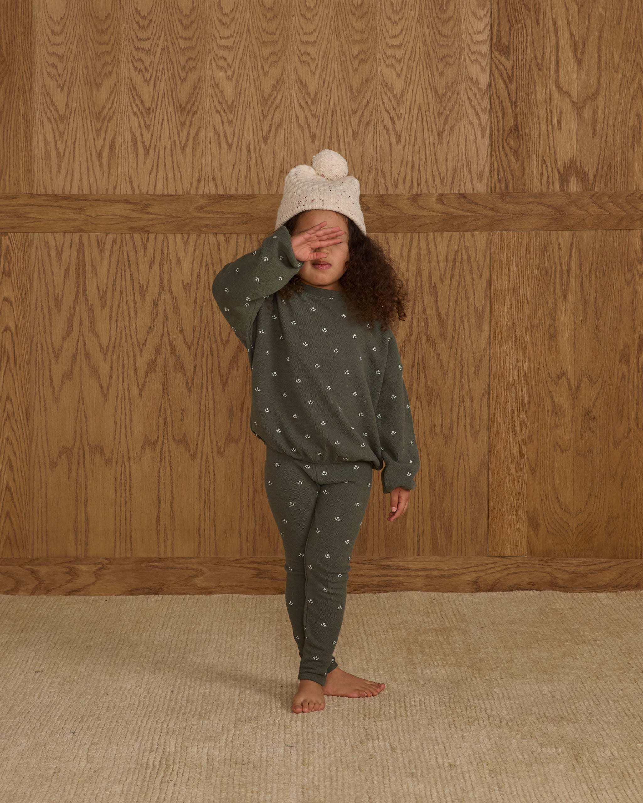 Spongey Knit Set || Evergreen Ditsy