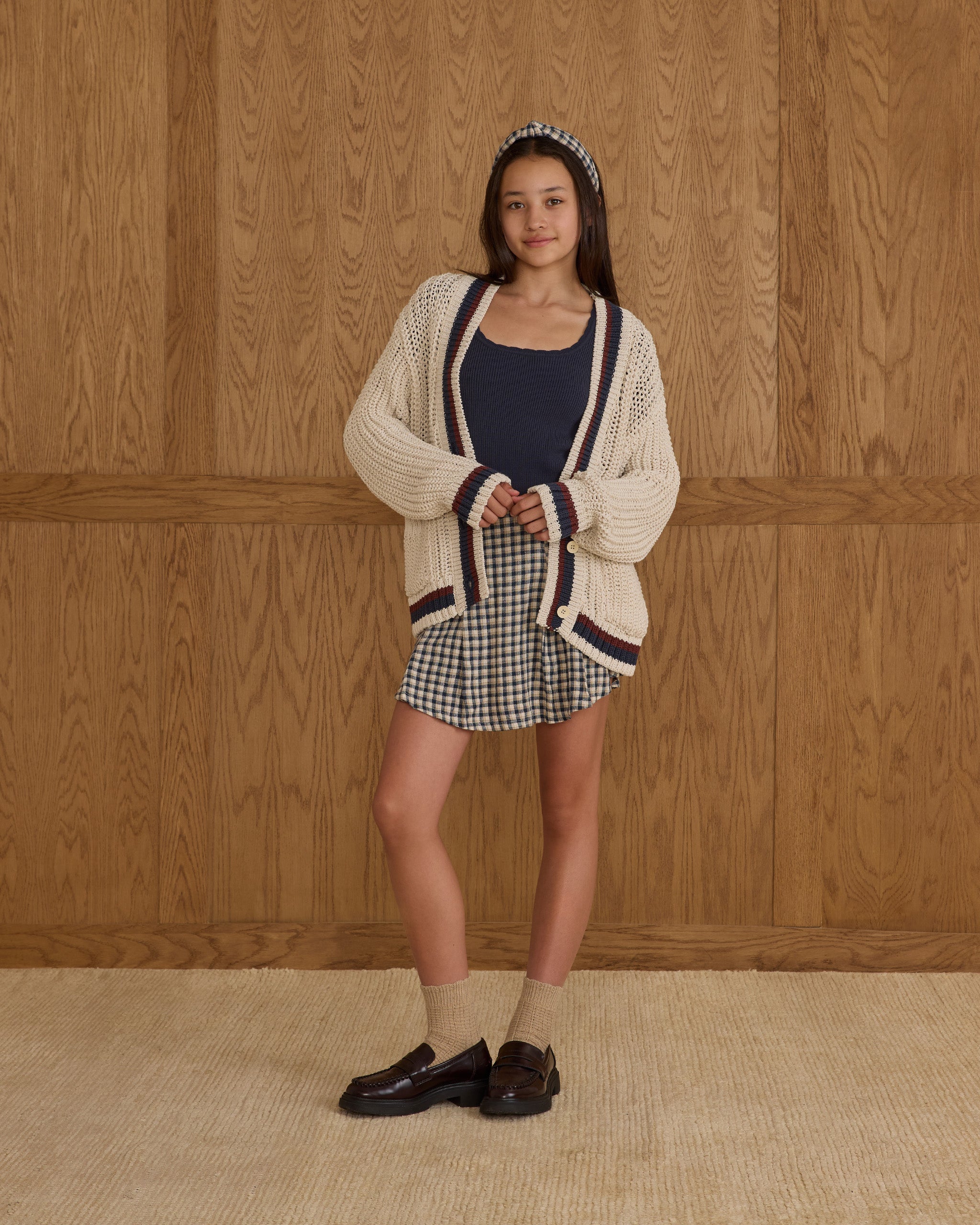 Cardigan universitaire || Naturel