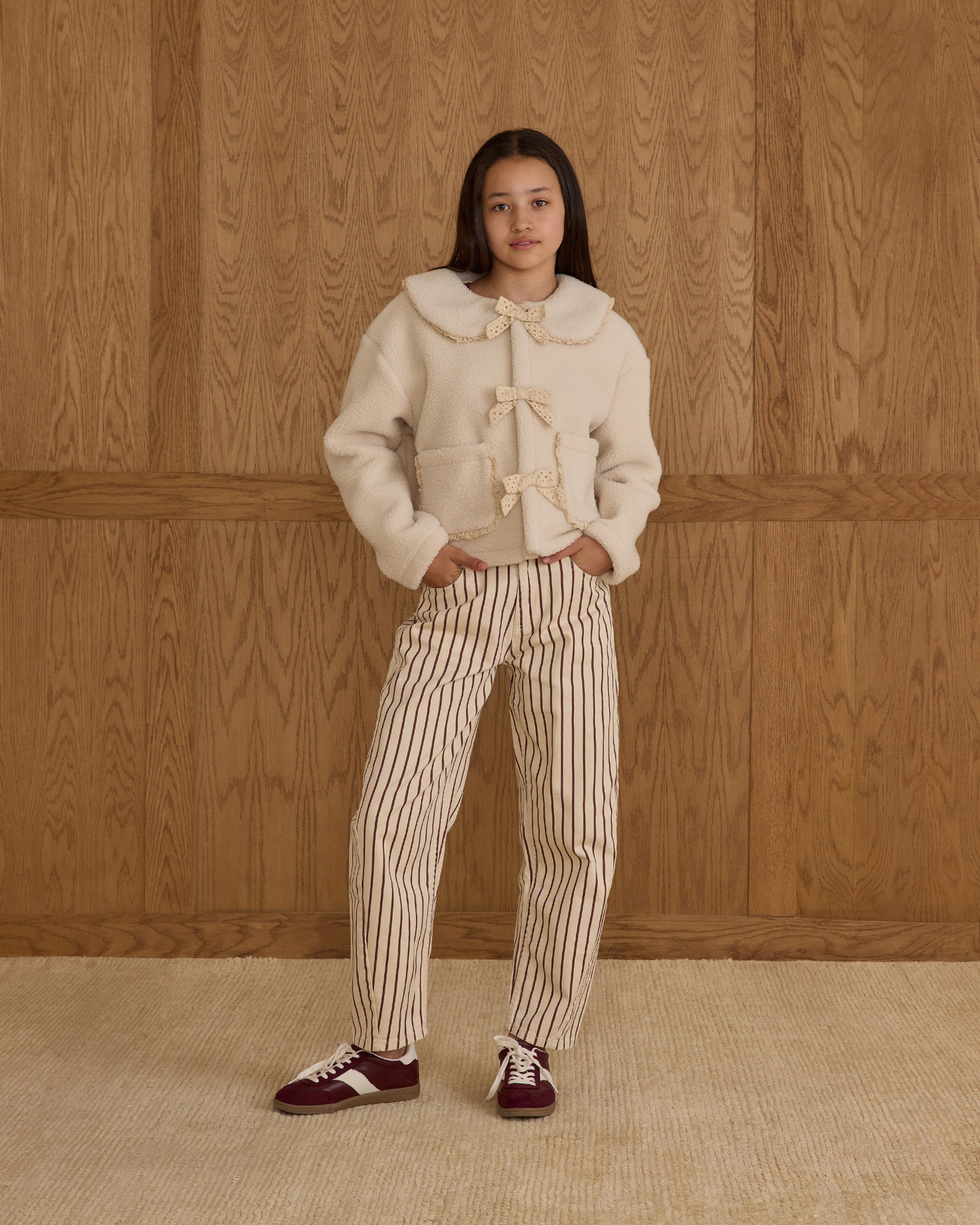 Manteau à col en peau lainée || Ado naturel
