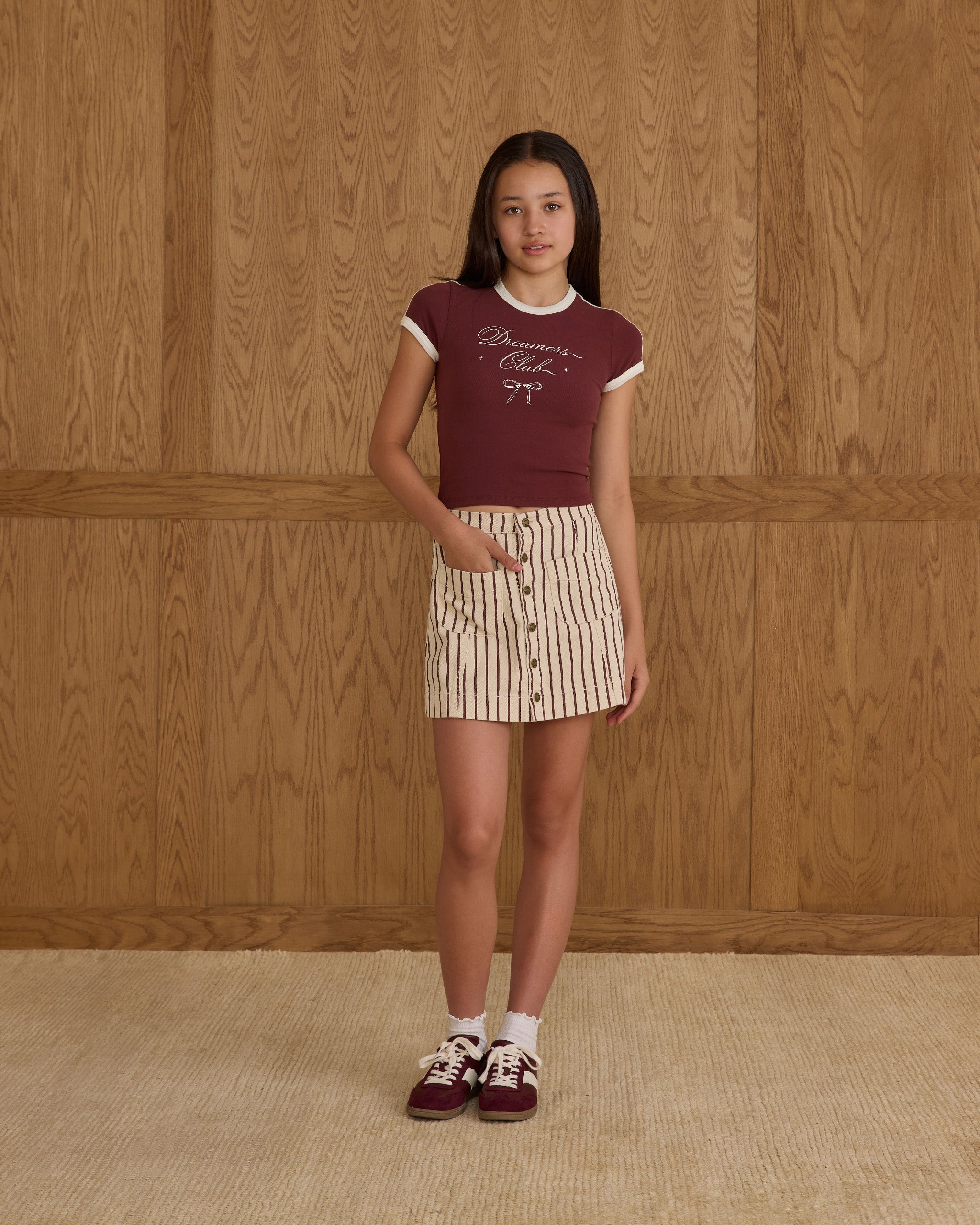 Baby Tee || Burgundy Teen