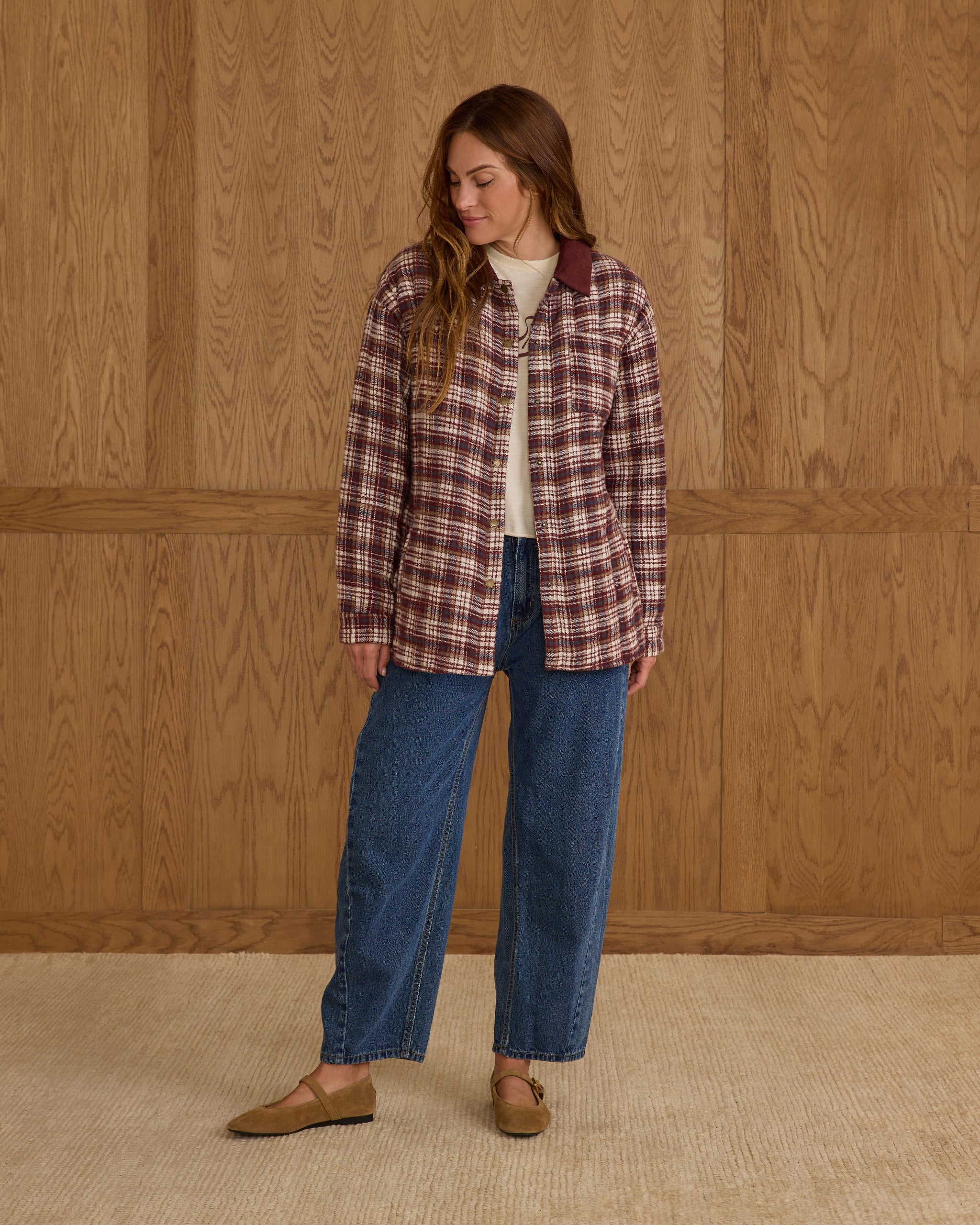 Veste matelassée Nashville | Plaid bordeaux