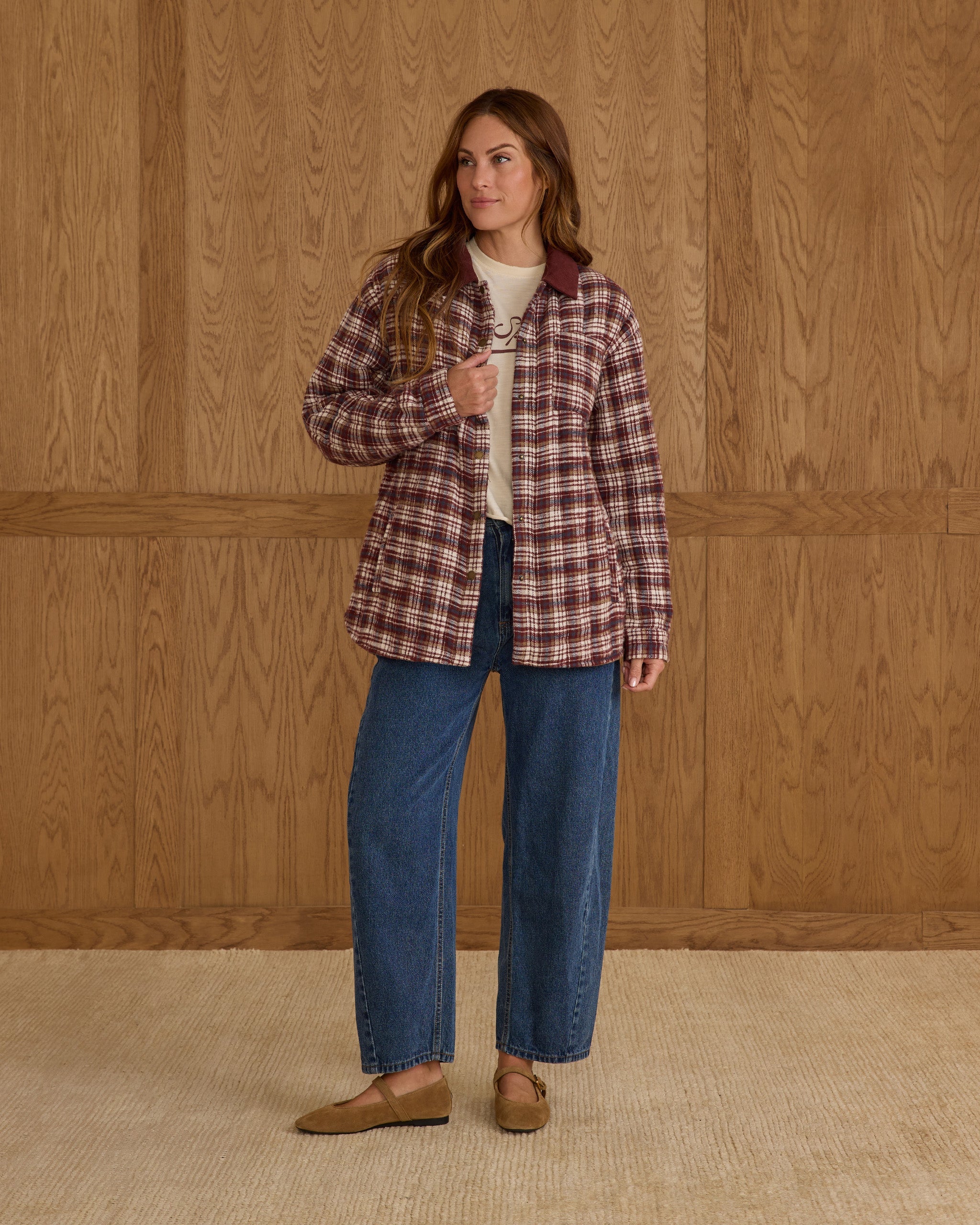Veste matelassée Nashville | Plaid bordeaux