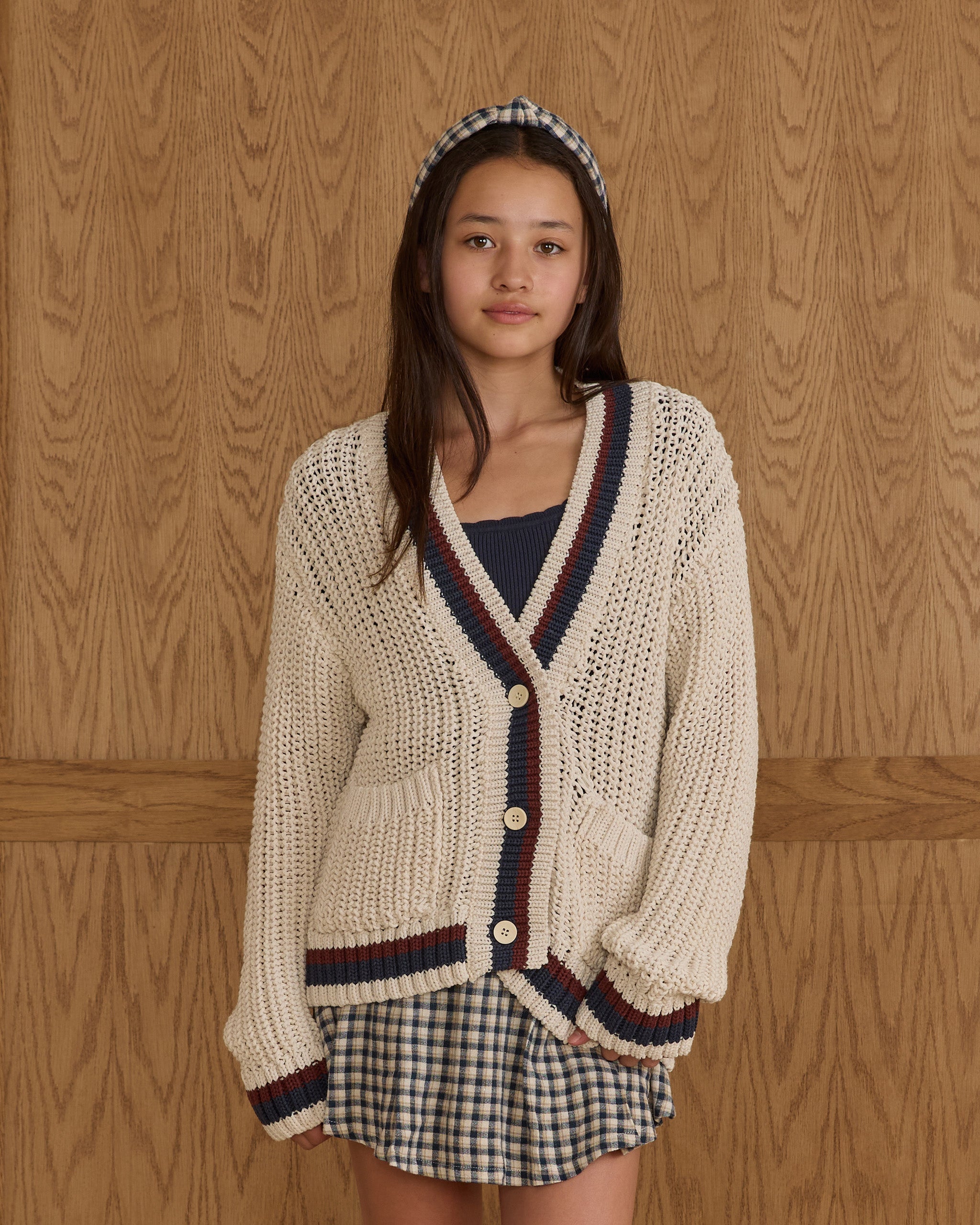 Cardigan universitaire || Naturel