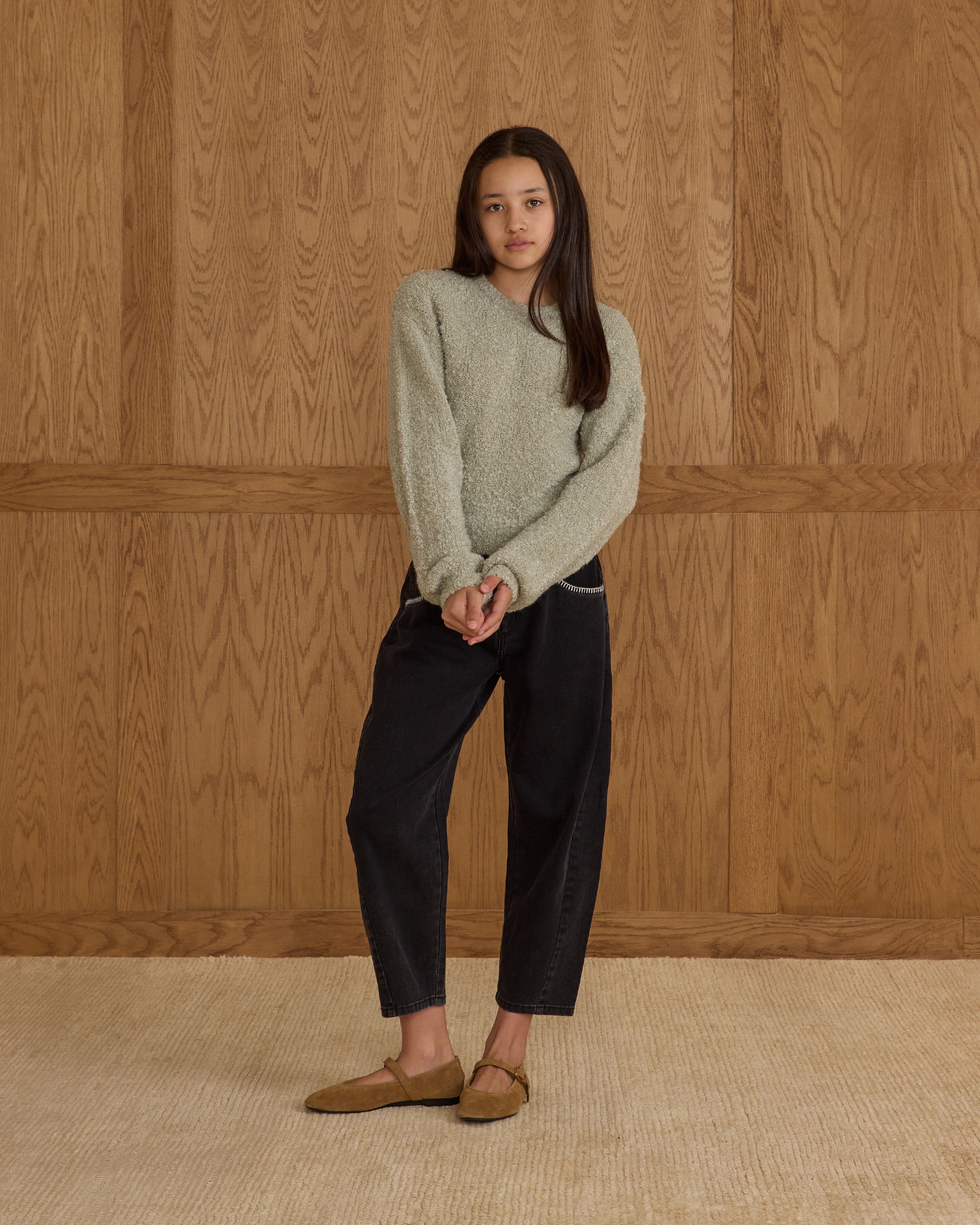 Aspen Sweater || Pistachio Boucle - Teen