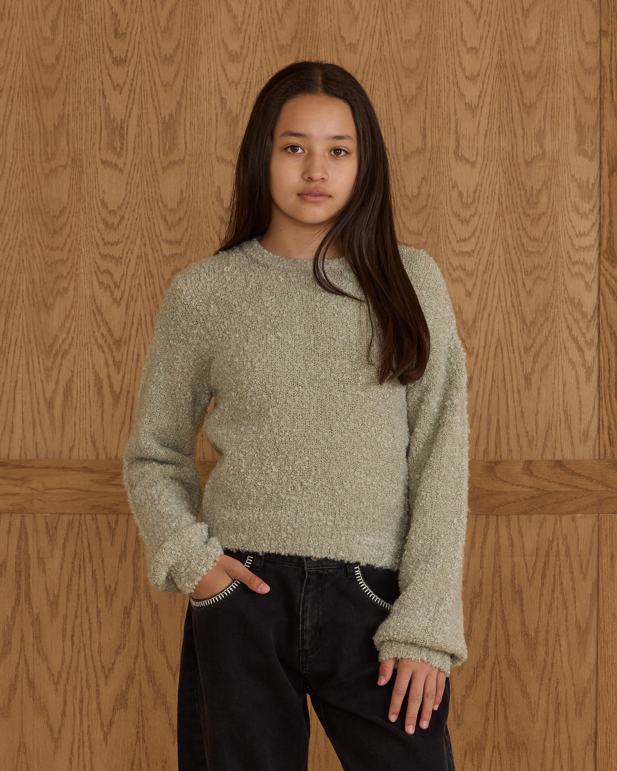 Aspen Sweater || Pistachio Boucle - Teen