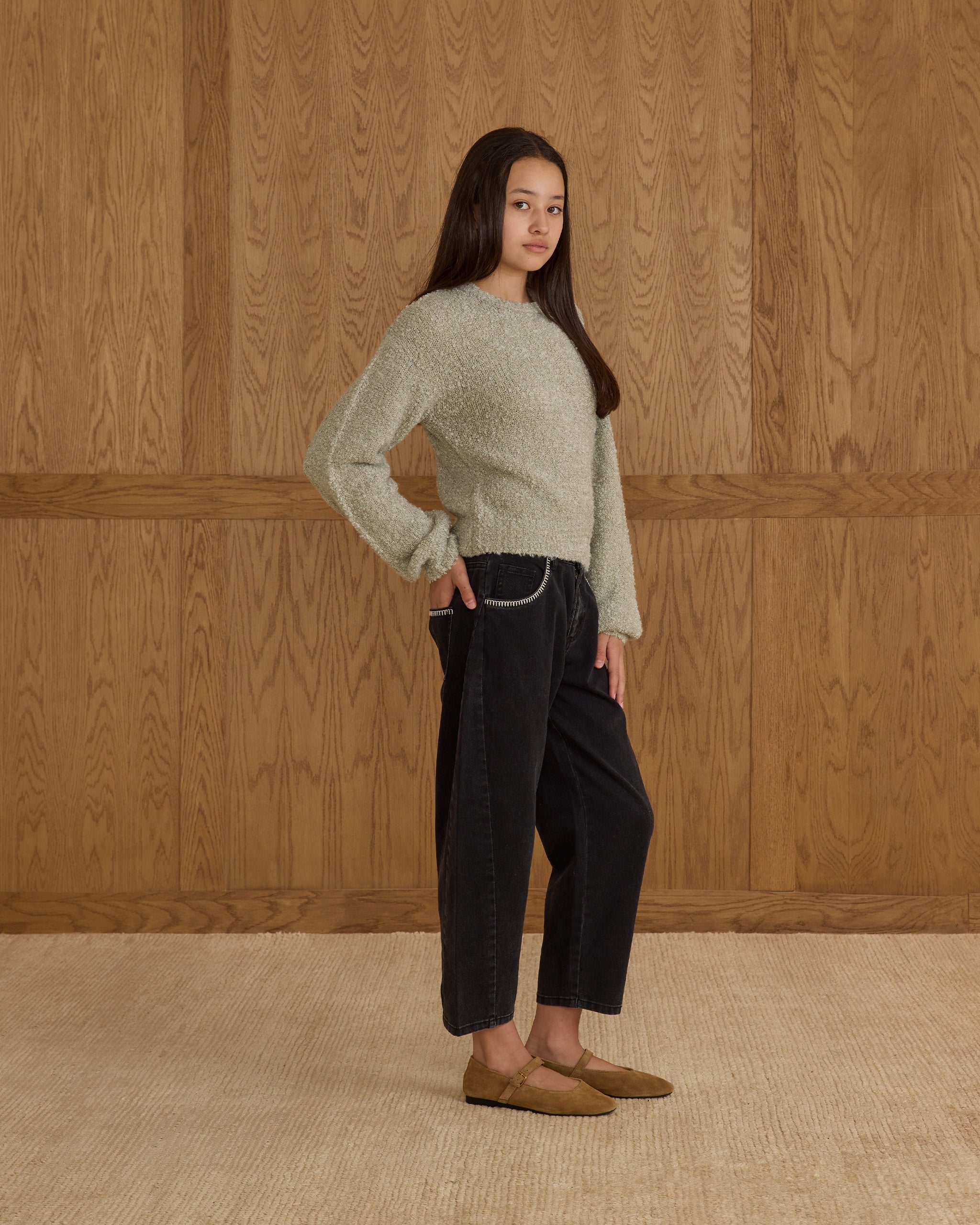 Aspen Sweater || Pistachio Boucle - Teen