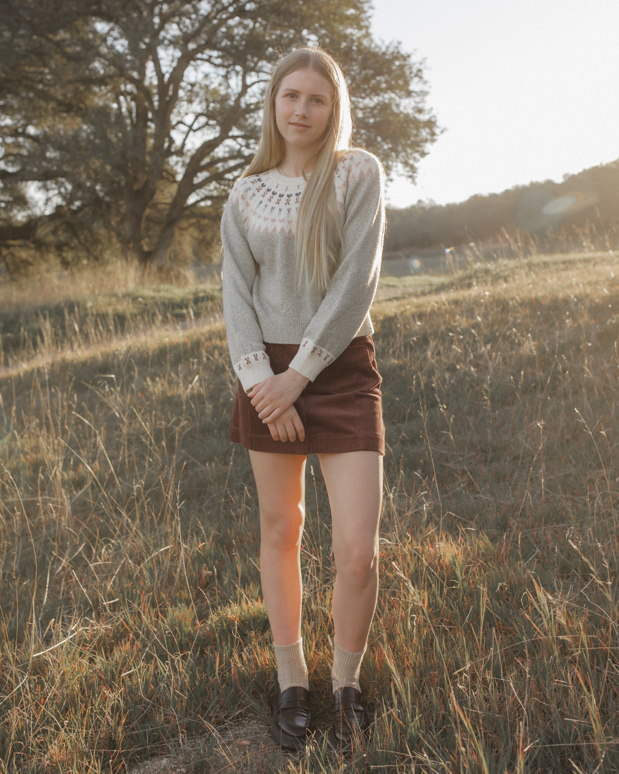 Teen Fair Isle Sweater Sage