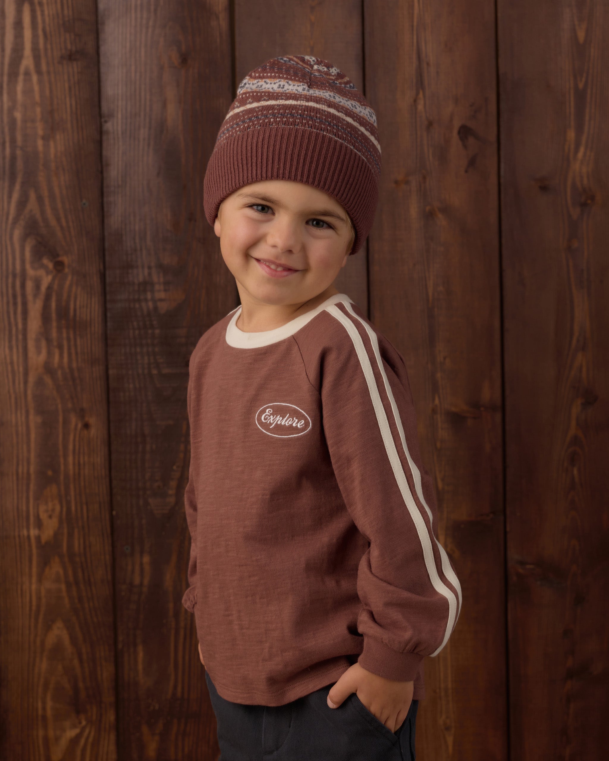 Beanie Mulberry Multi-Stripe - Rylee + Cru | Kids Clothes | Trendy Baby Clothes | Modern Infant Outfits |
