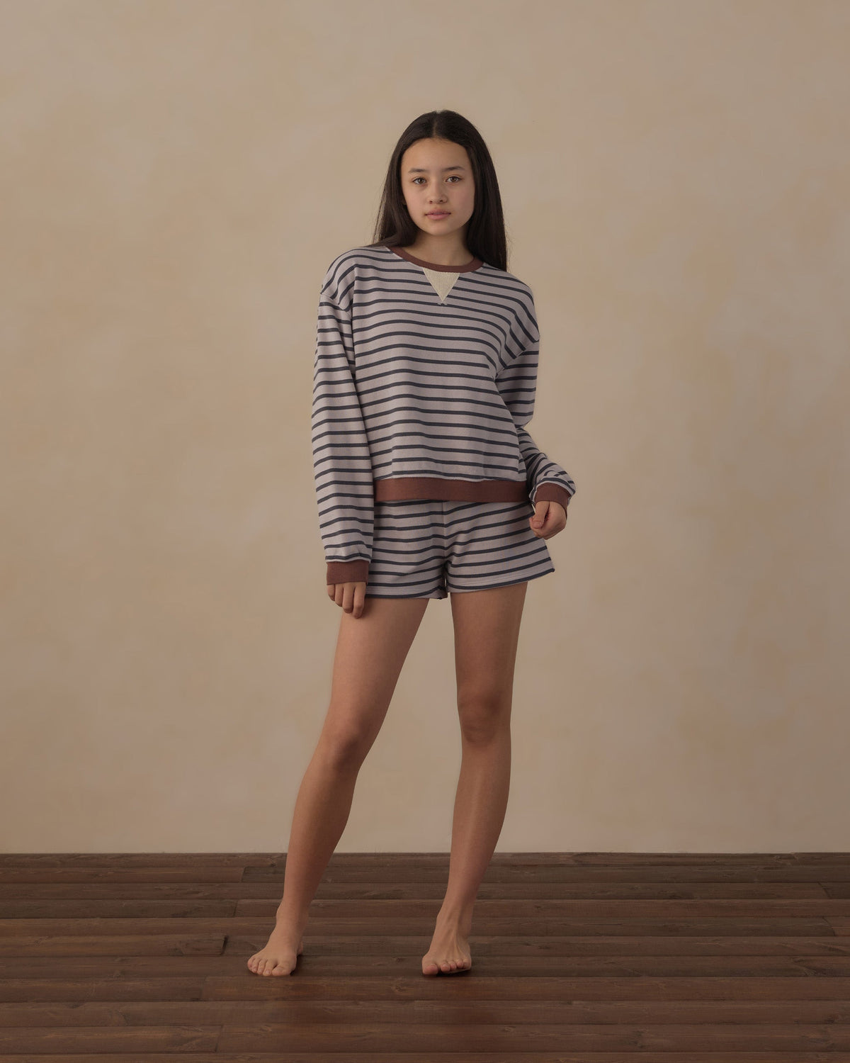 Teen Sweat Short Midnight Stripe - Rylee + Cru | Kids Clothes | Trendy Baby Clothes | Modern Infant Outfits |