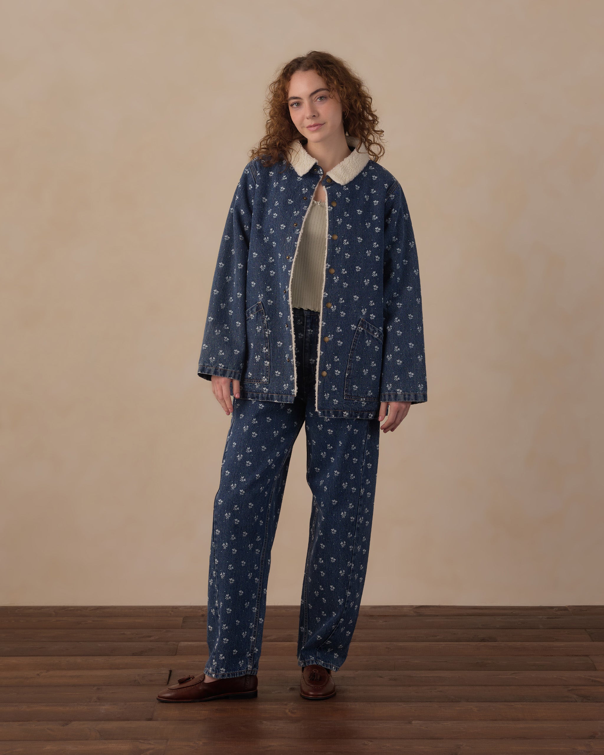Pantalon barrel pour femme, indigo