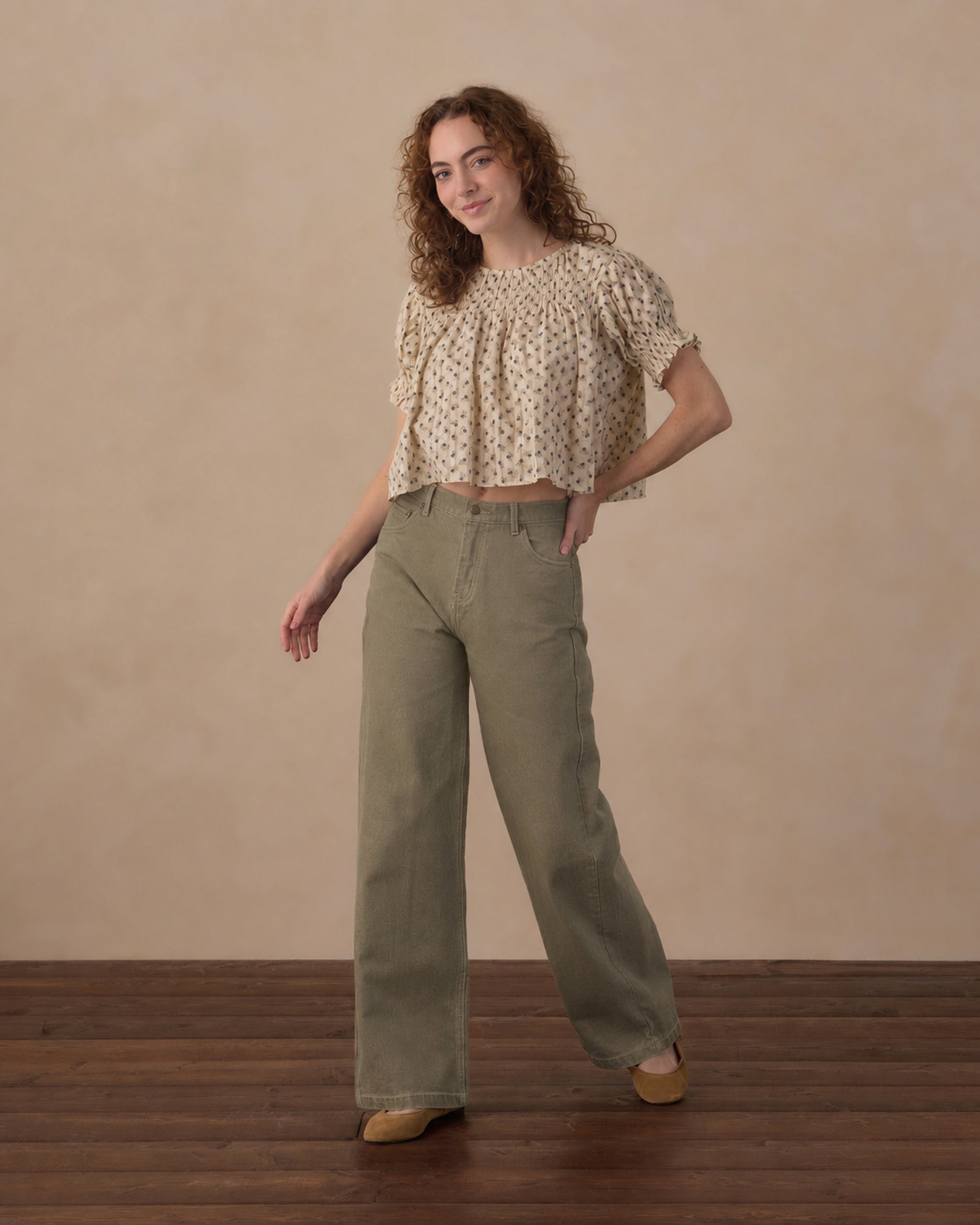 Women's Baggy Wide Leg Pant Dark Sage - Rylee + Cru | Kids Clothes | Trendy Baby Clothes | Modern Infant Outfits |