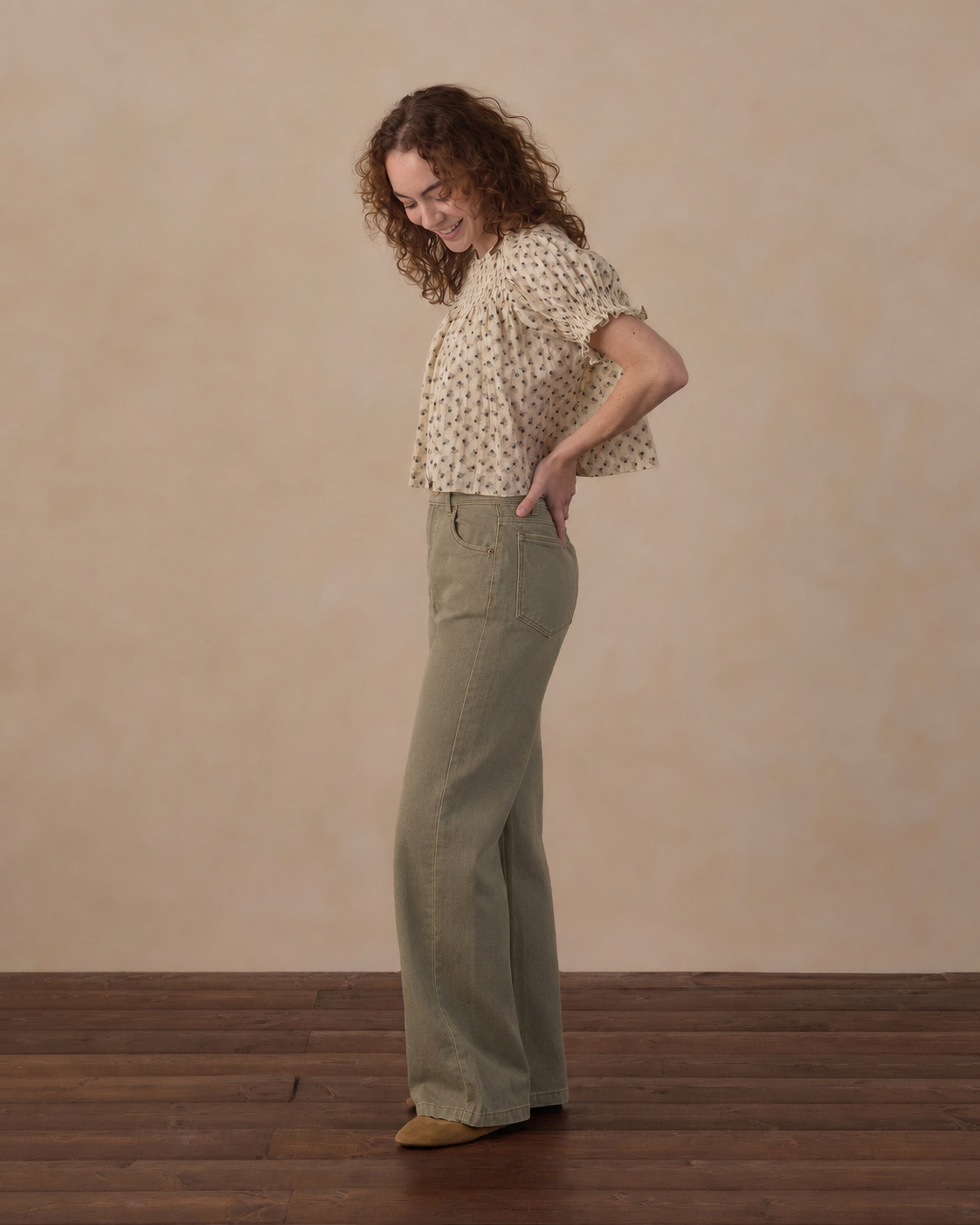Women's Baggy Wide Leg Pant Dark Sage - Rylee + Cru | Kids Clothes | Trendy Baby Clothes | Modern Infant Outfits |