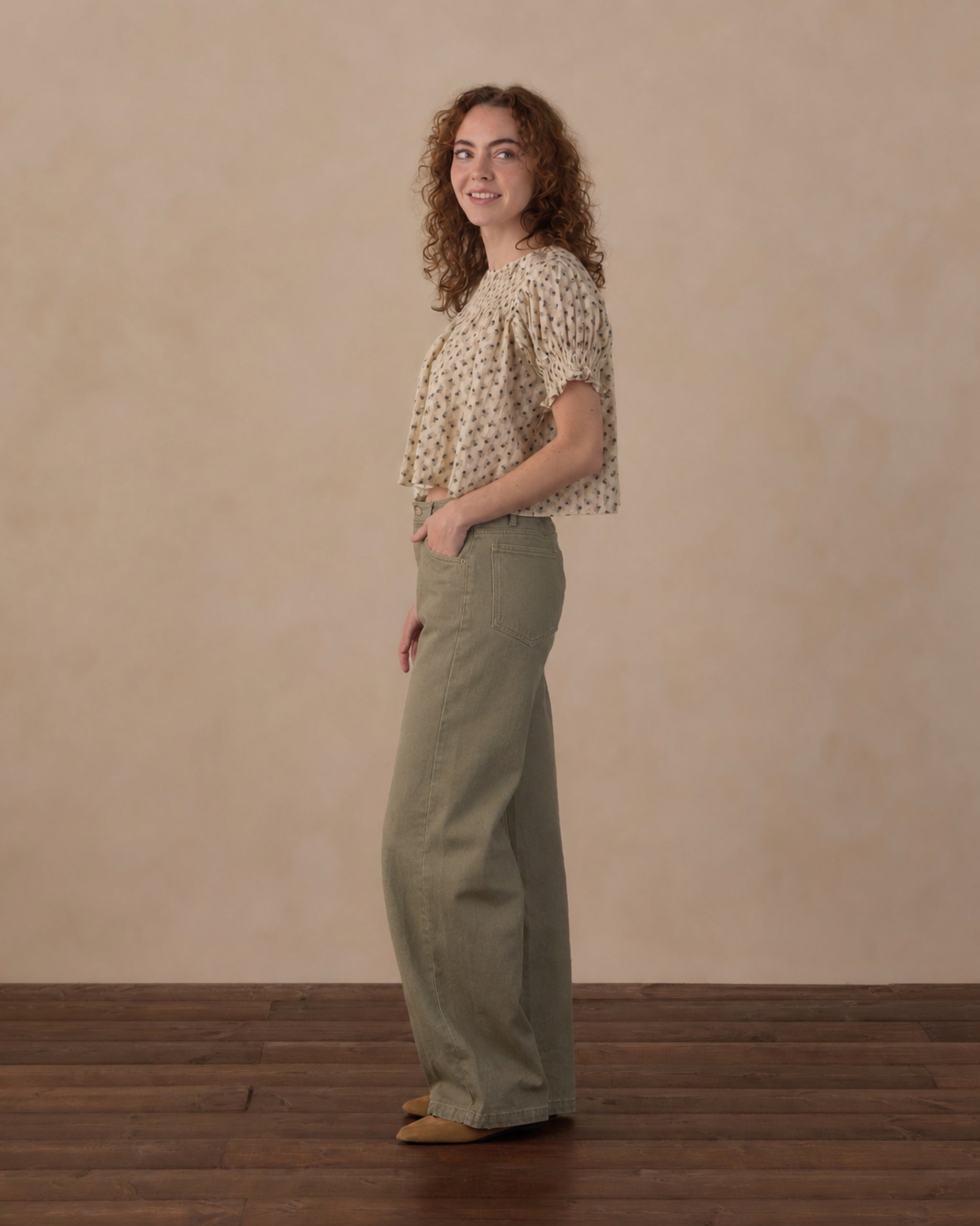 Women's Baggy Wide Leg Pant Dark Sage - Rylee + Cru | Kids Clothes | Trendy Baby Clothes | Modern Infant Outfits |