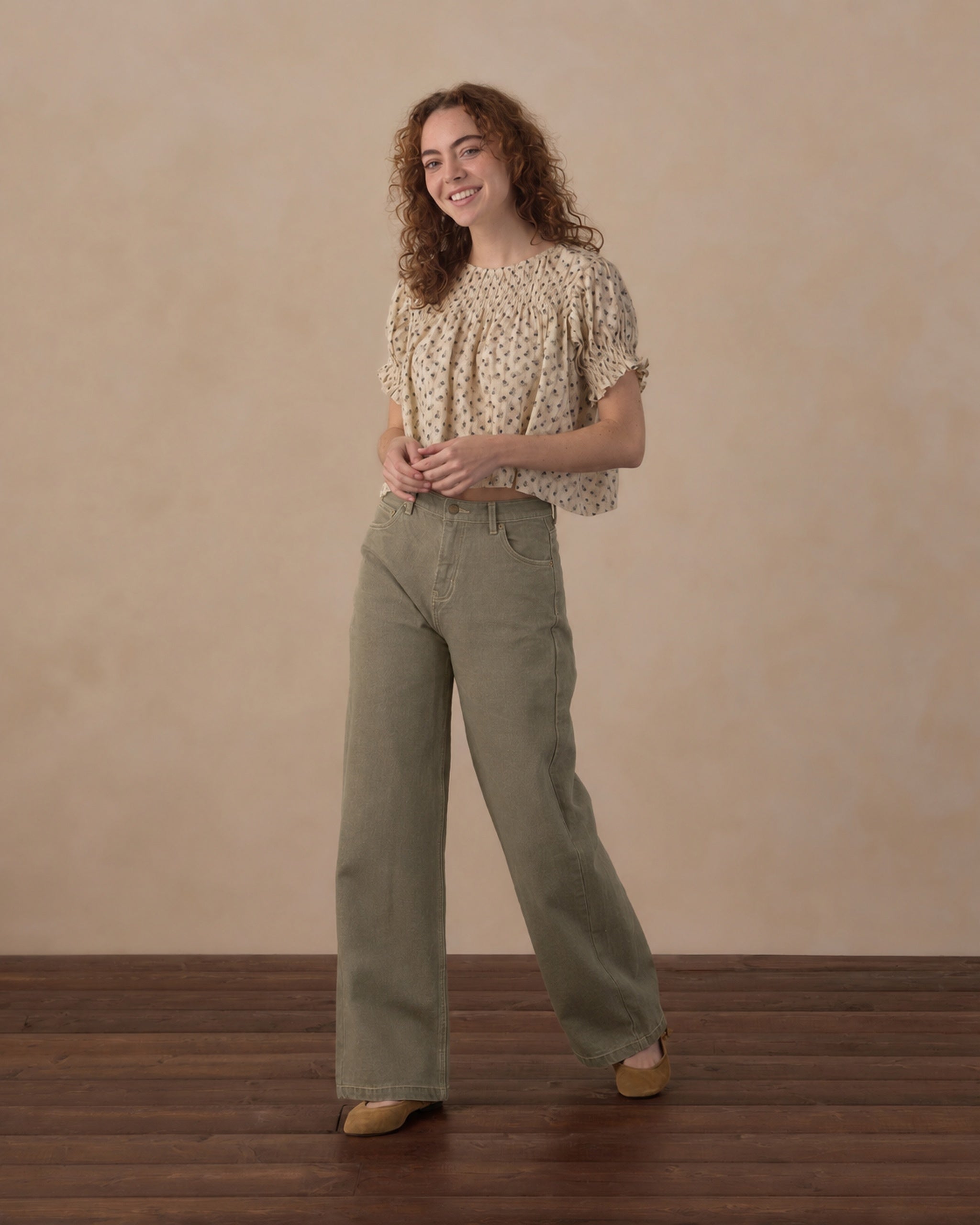 Women's Baggy Wide Leg Pant Dark Sage - Rylee + Cru | Kids Clothes | Trendy Baby Clothes | Modern Infant Outfits |