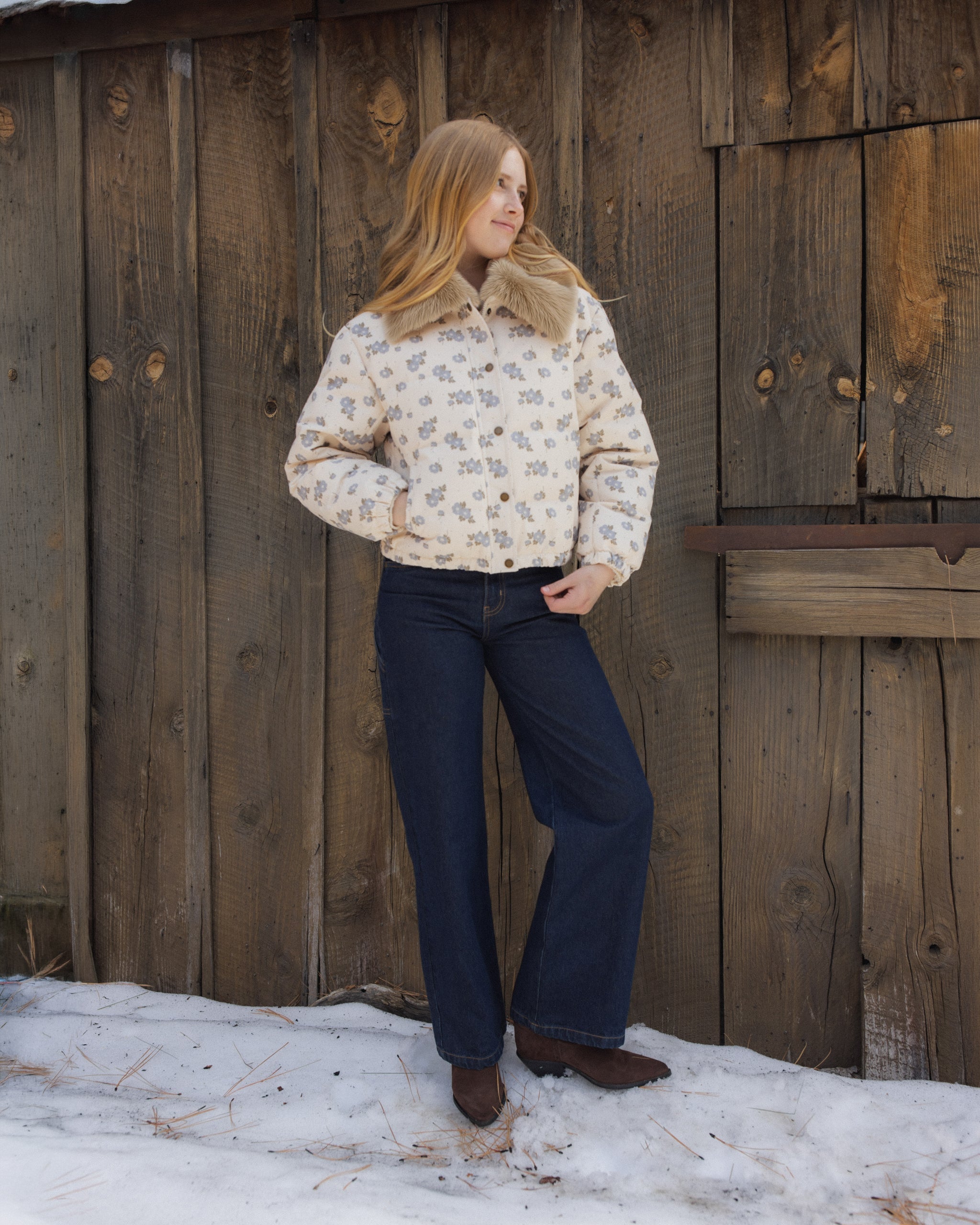 Veste Idyllwild pour adolescente à fleurs bleues