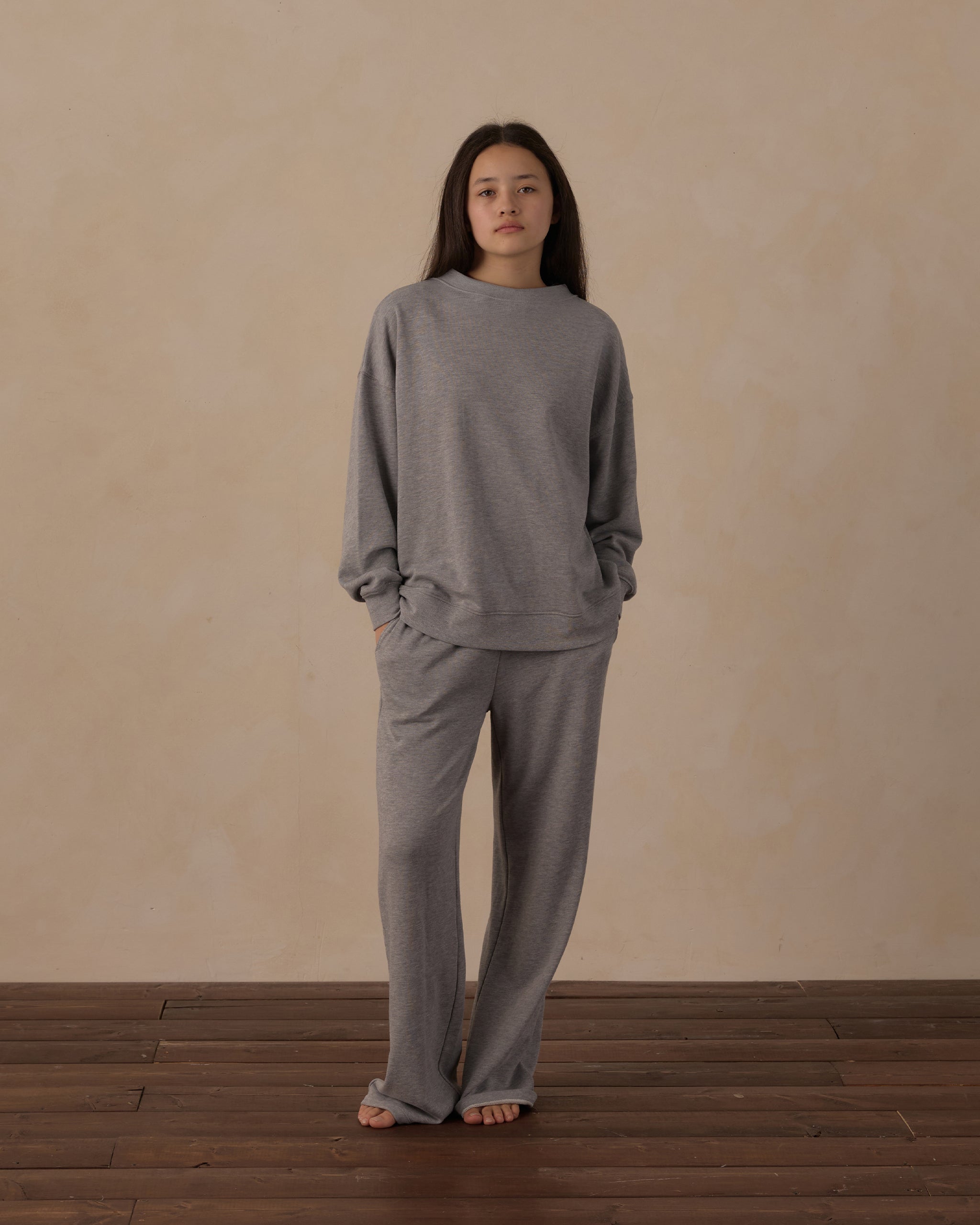 Teen Oversized Sweatshirt Heathered Dusty Blue