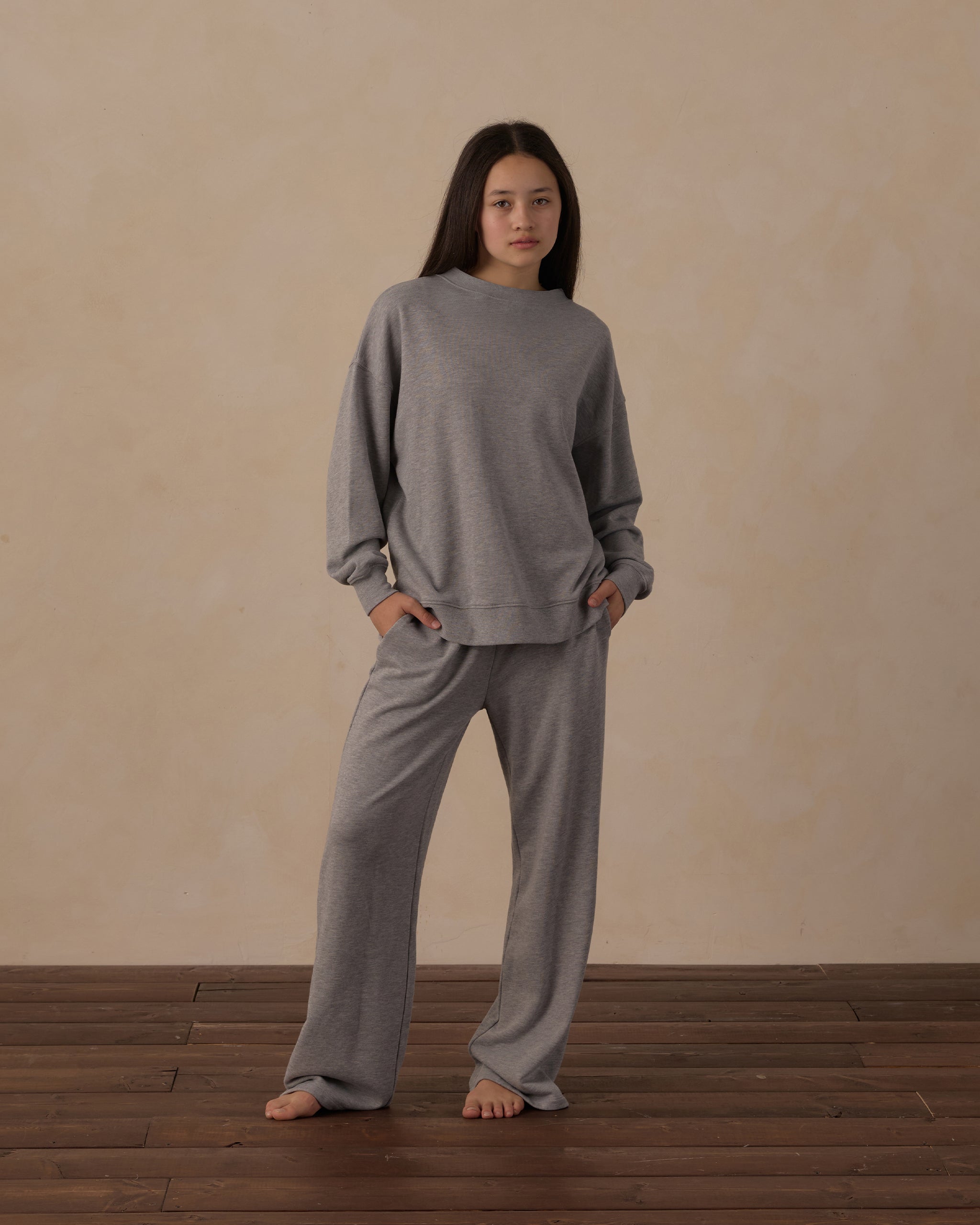Teen Oversized Sweatshirt Heathered Dusty Blue