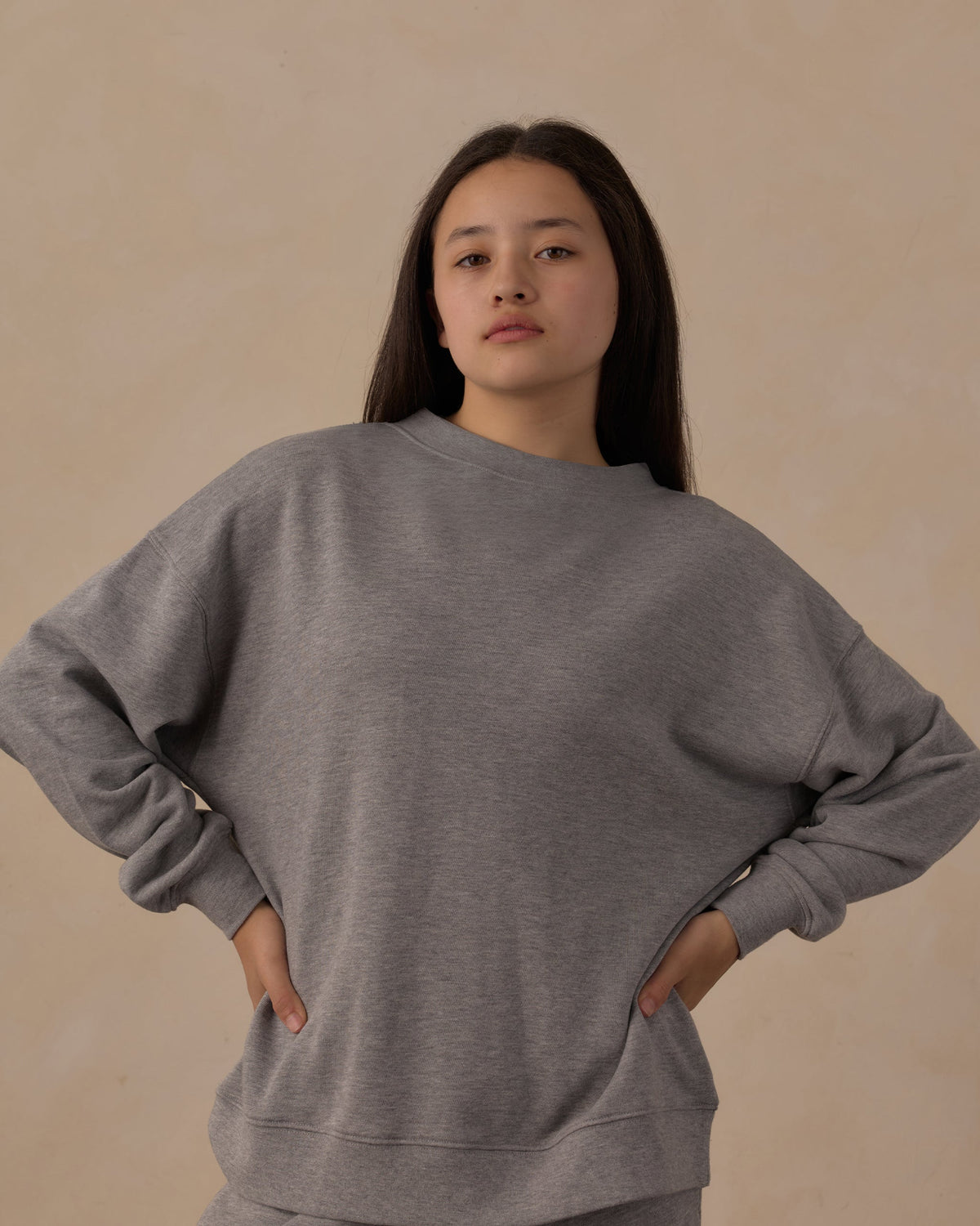 Teen Oversized Sweatshirt Heathered Dusty Blue