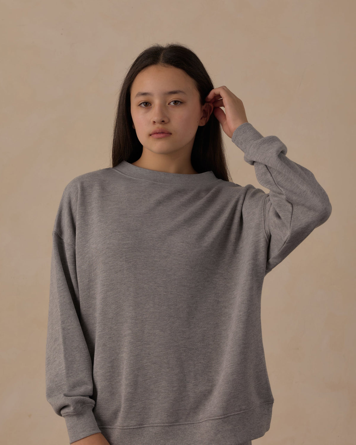 Teen Oversized Sweatshirt Heathered Dusty Blue