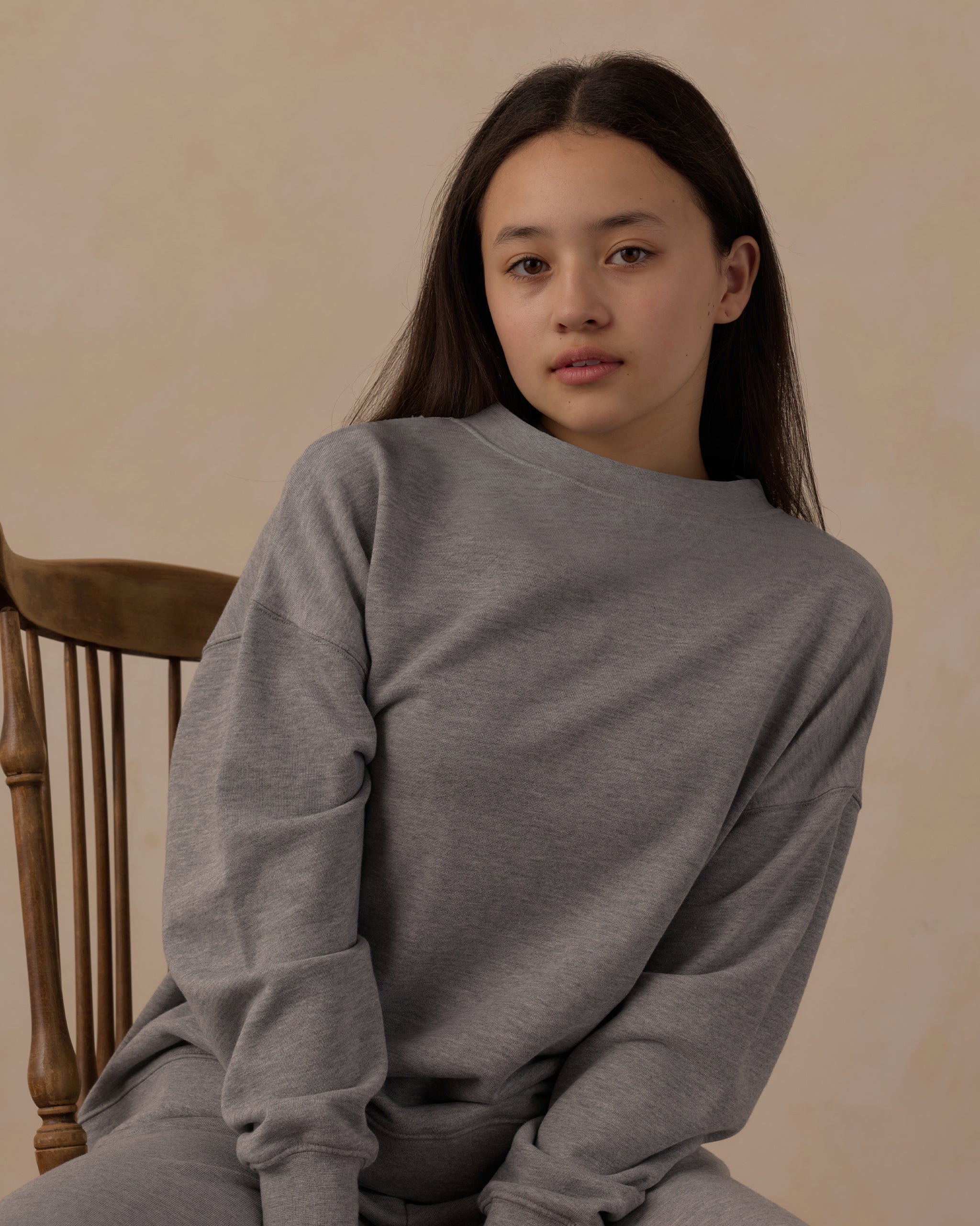Teen Oversized Sweatshirt Heathered Dusty Blue