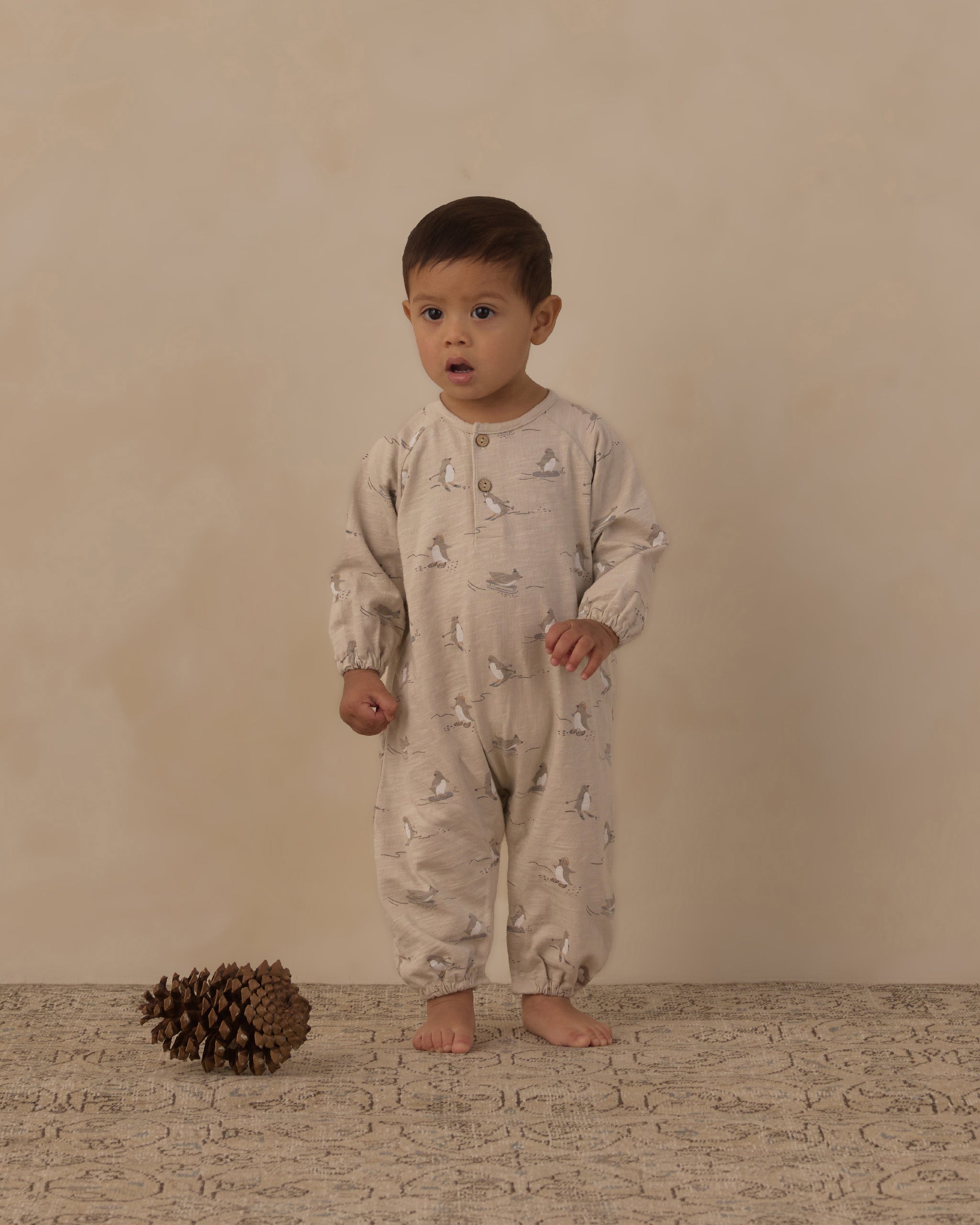 Henley Jumpsuit Skiing Penguins