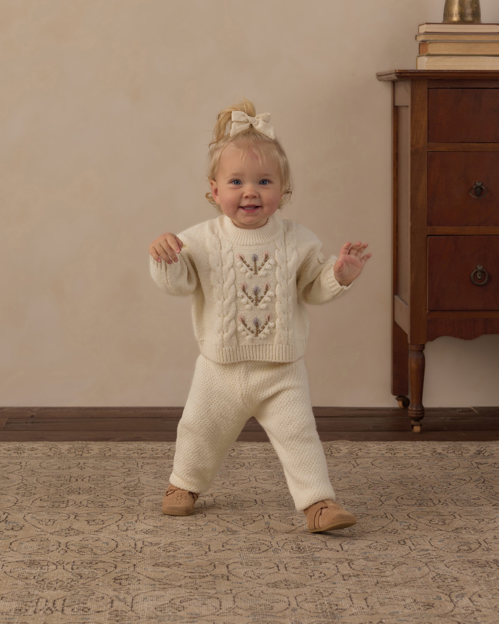 Pantalon en maille Naturel