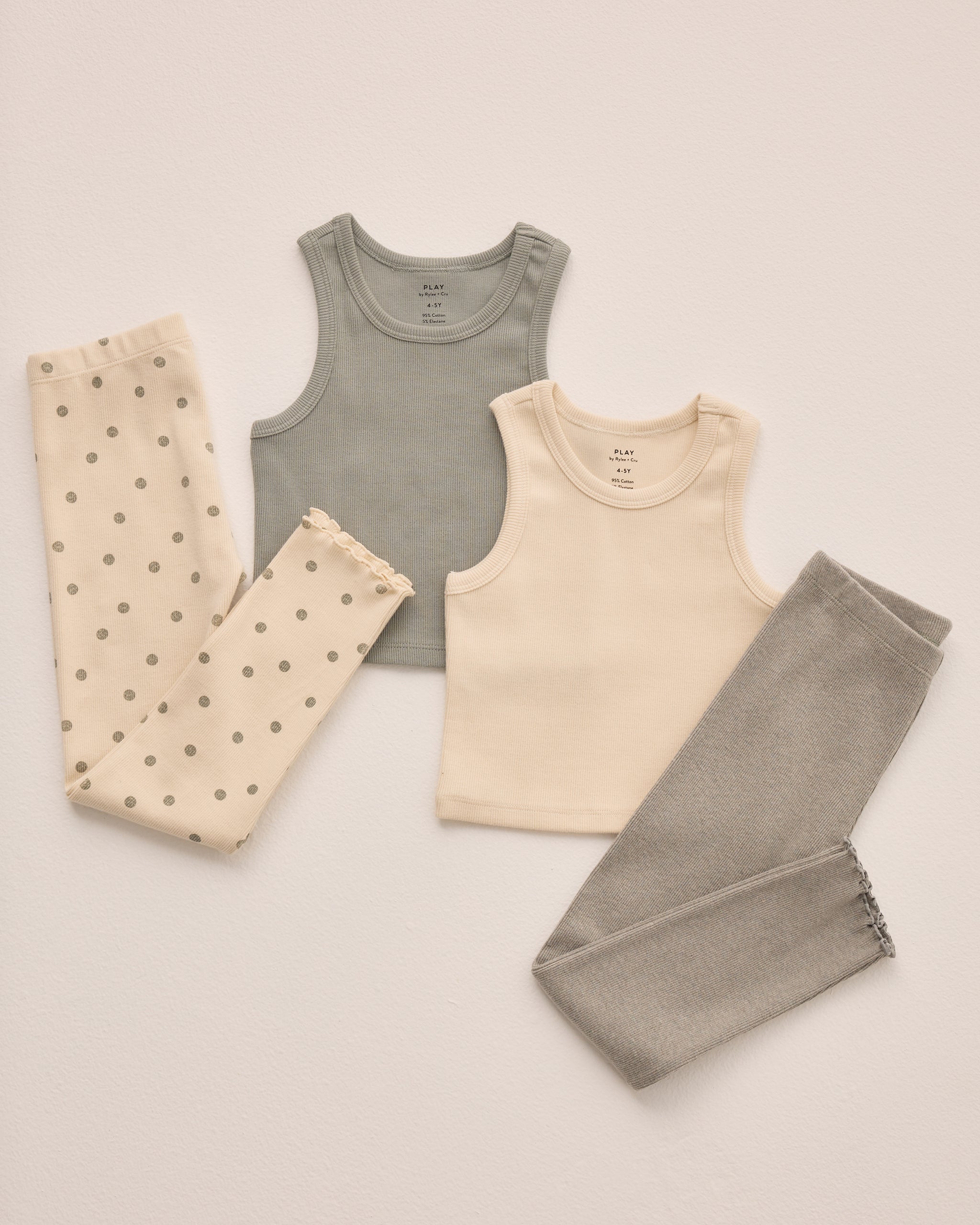 Ribbed Legging Set || Polka Dot, Eucalyptus