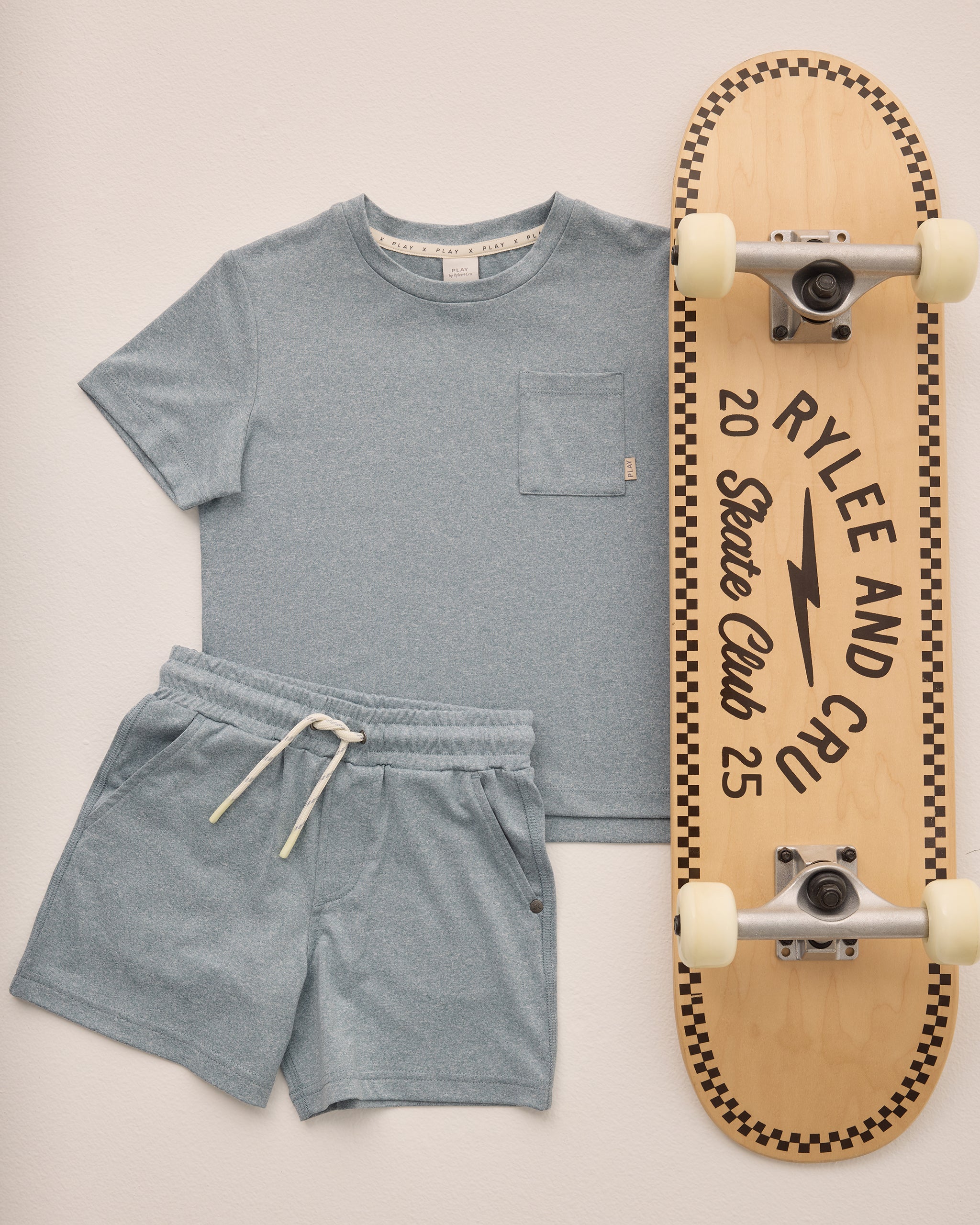 Oceanside Tech Short || Heathered Ocean