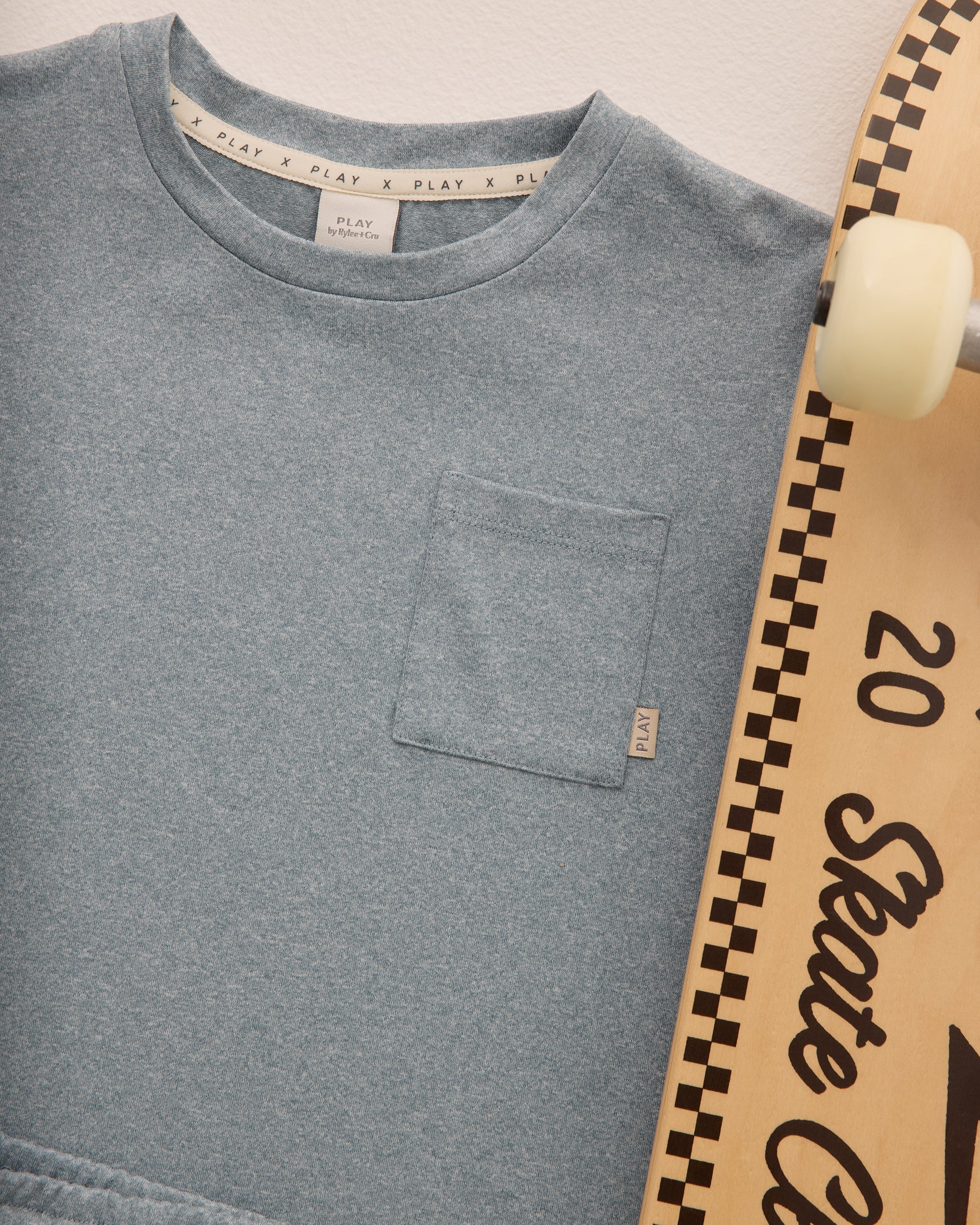 Cove Essential Pocket Tee || Heathered Ocean