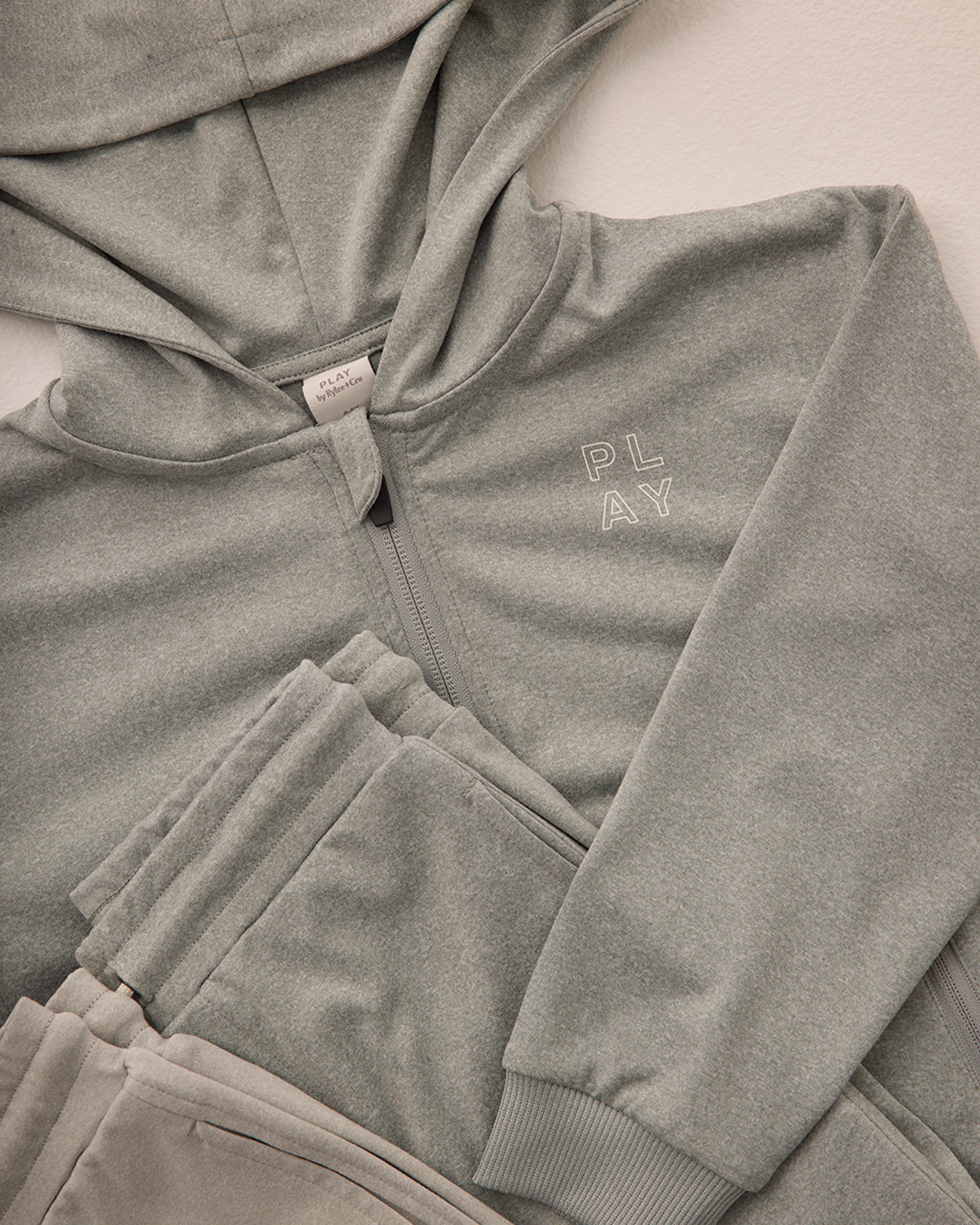 Zip-Up Tech Hoodie || Heathered Eucalyptus