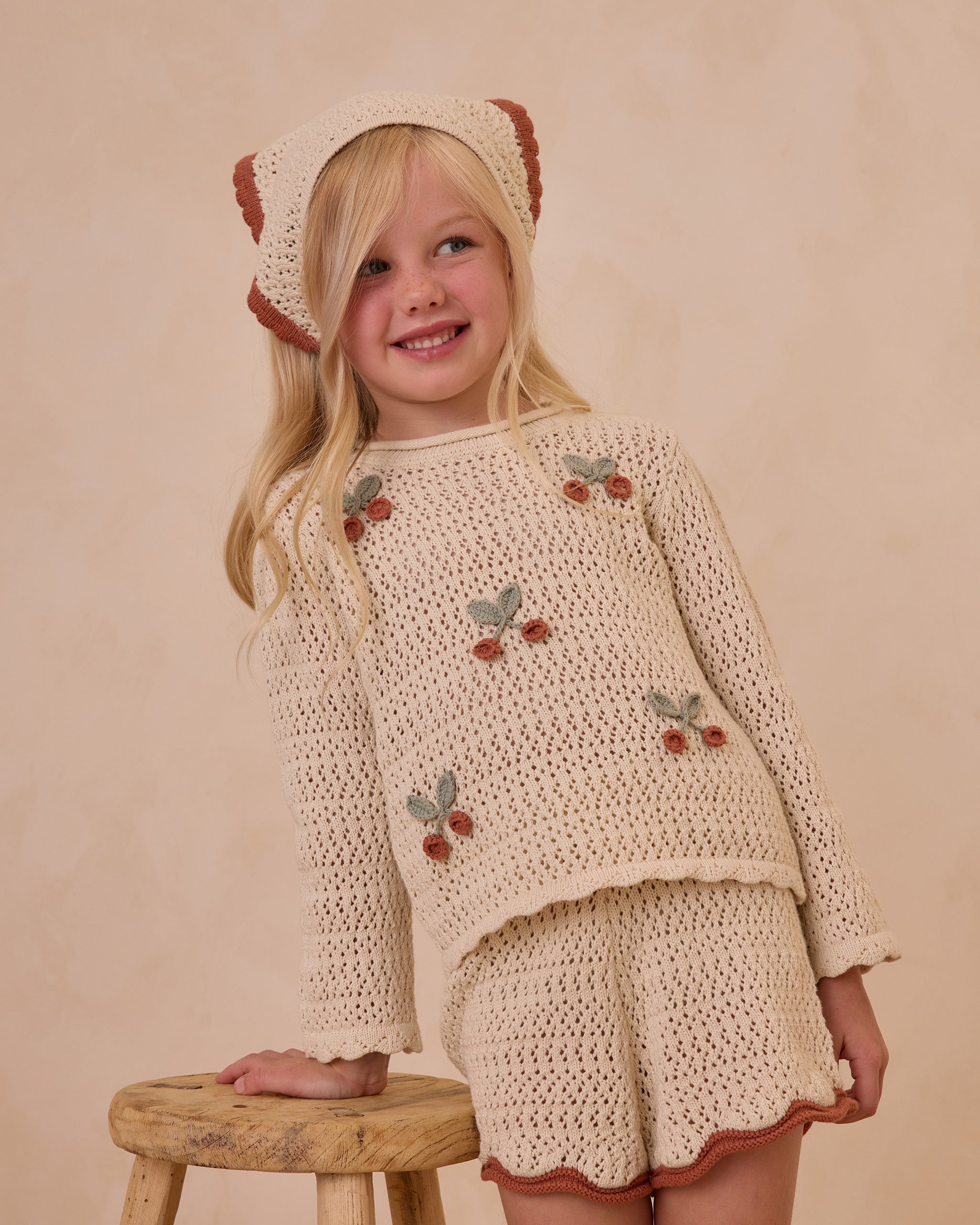 Crochet Knit Pullover || Cherries*