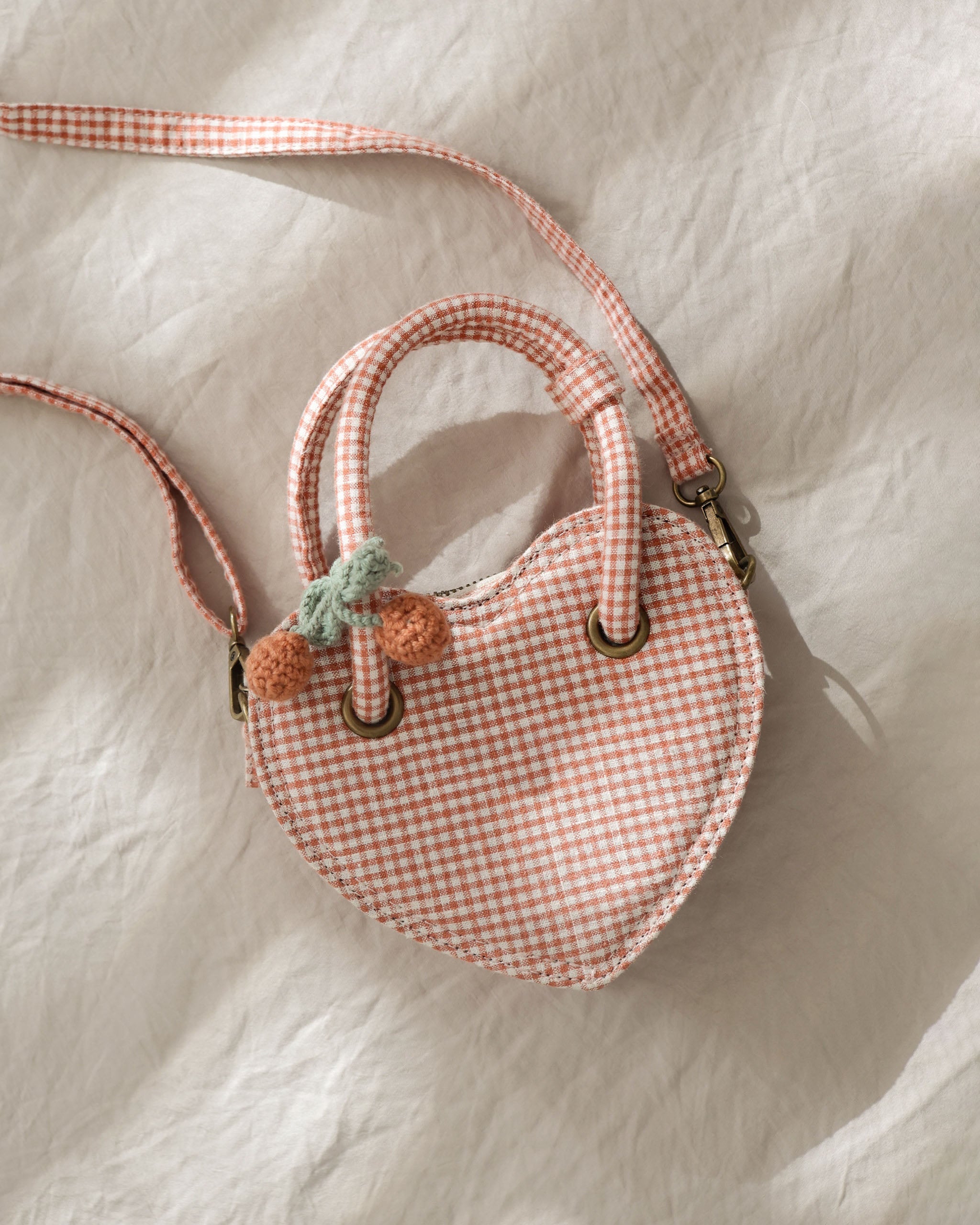 Heart Purse || Poppy Gingham