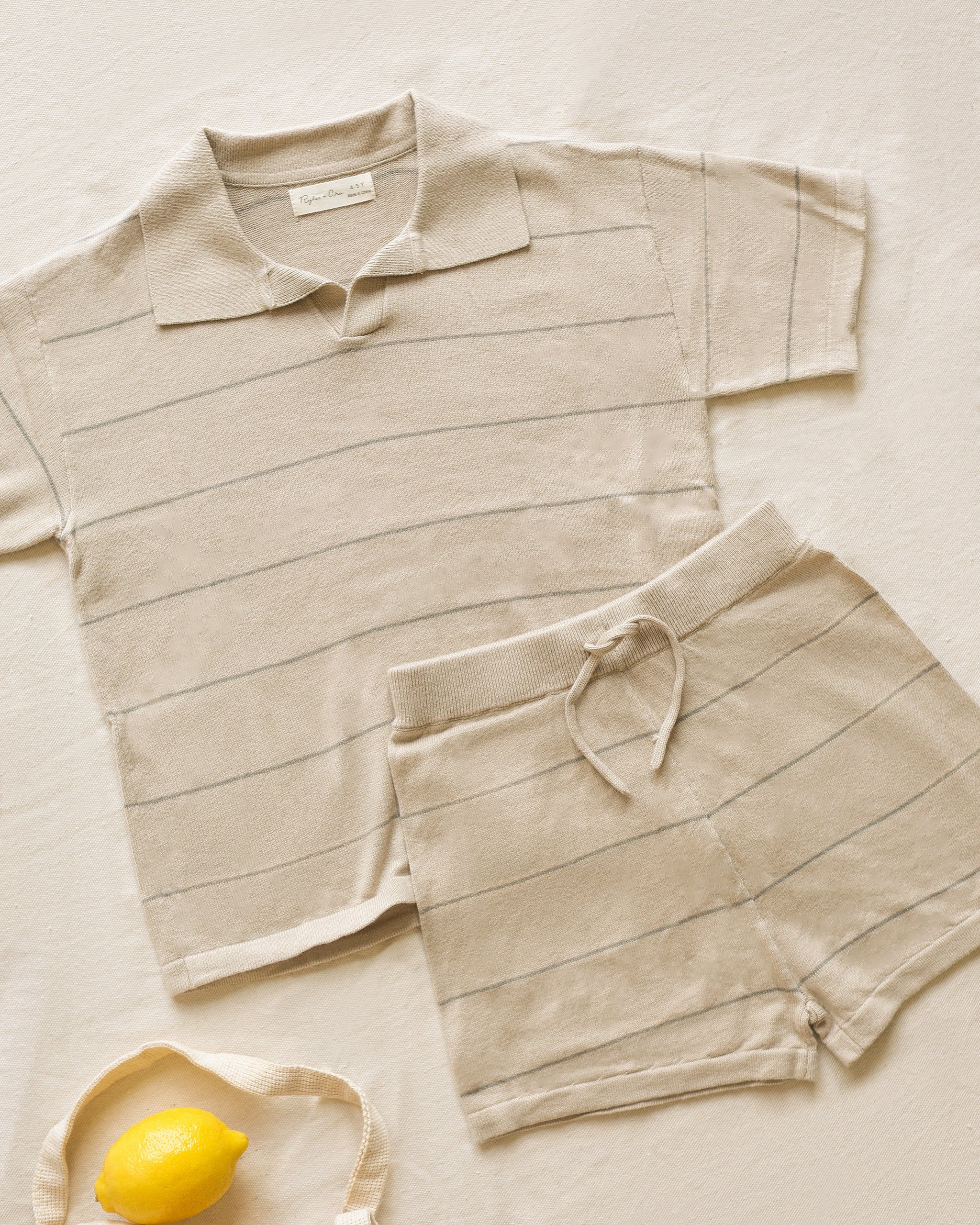 Chandler Knit Polo || Eucalyptus Stripe